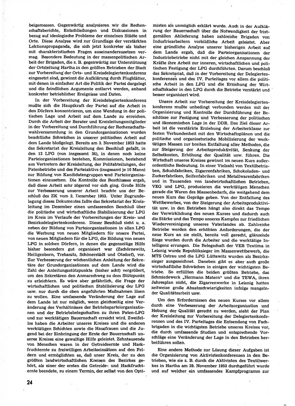 Neuer Weg (NW), Organ des Zentralkomitees (ZK) der SED (Sozialistische Einheitspartei Deutschlands) für alle Parteiarbeiter, 9. Jahrgang [Deutsche Demokratische Republik (DDR)] 1954, Heft 1/24 (NW ZK SED DDR 1954, H. 1/24)