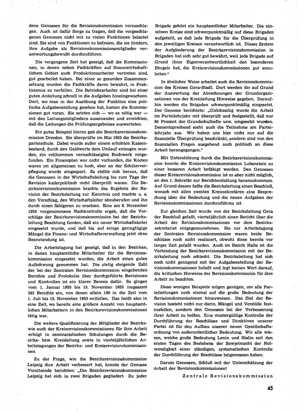 Neuer Weg (NW), Organ des Zentralkomitees (ZK) der SED (Sozialistische Einheitspartei Deutschlands) für alle Parteiarbeiter, 9. Jahrgang [Deutsche Demokratische Republik (DDR)] 1954, Heft 1/45 (NW ZK SED DDR 1954, H. 1/45)