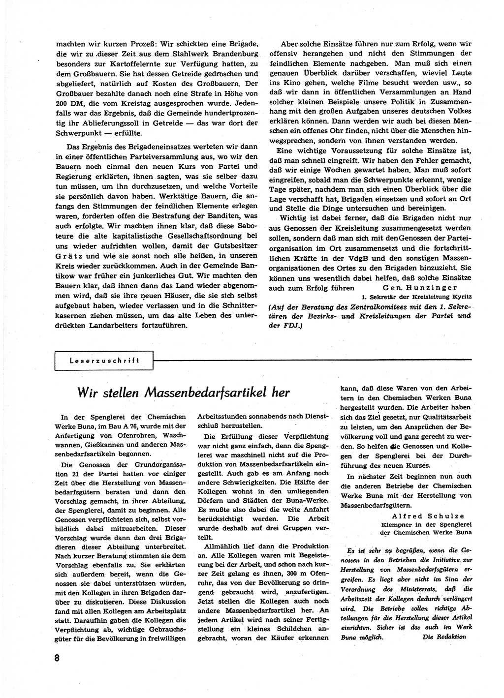 Neuer Weg (NW), Organ des Zentralkomitees (ZK) der SED (Sozialistische Einheitspartei Deutschlands) für alle Parteiarbeiter, 9. Jahrgang [Deutsche Demokratische Republik (DDR)] 1954, Heft 3/8 (NW ZK SED DDR 1954, H. 3/8)