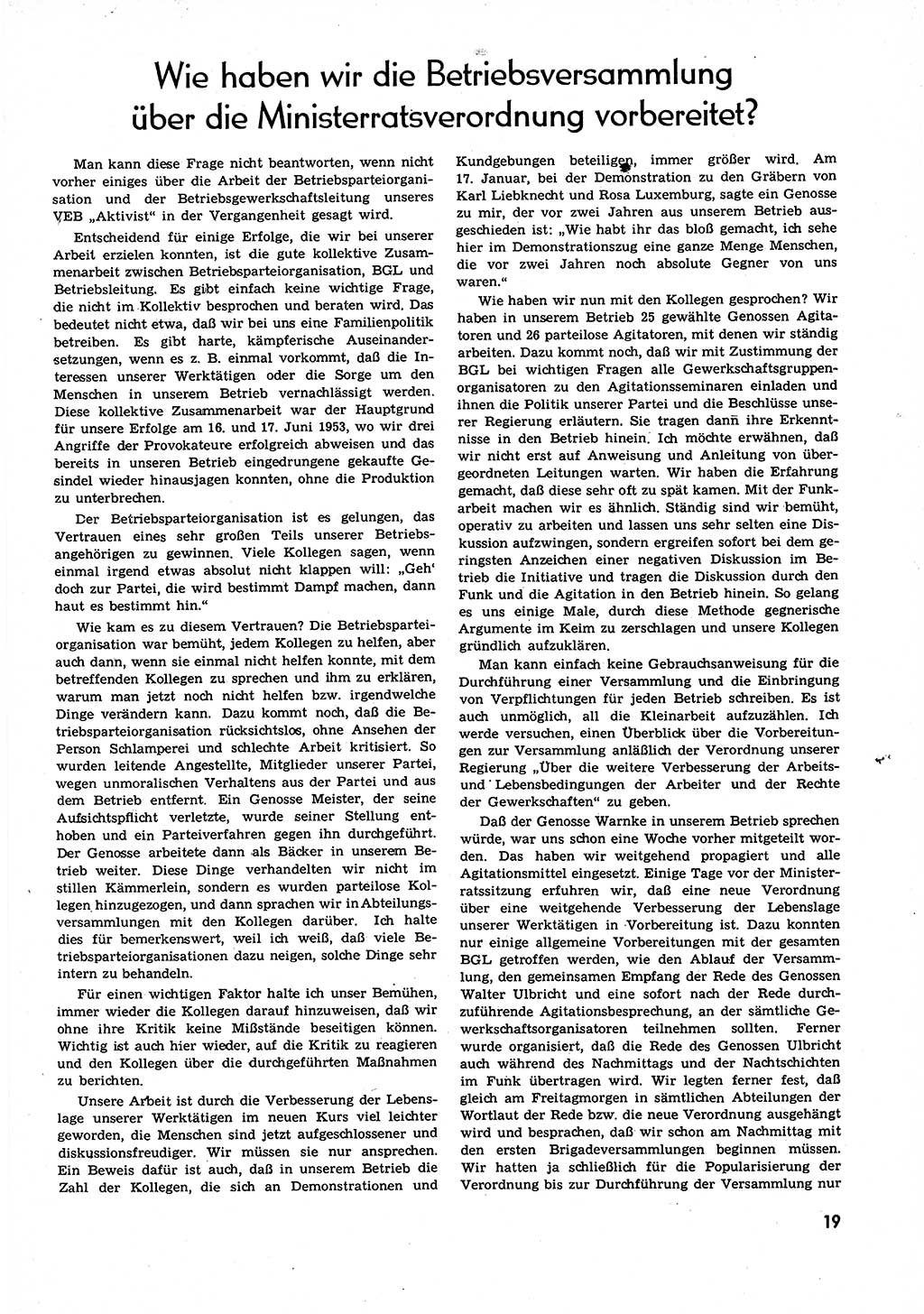 Neuer Weg (NW), Organ des Zentralkomitees (ZK) der SED (Sozialistische Einheitspartei Deutschlands) für alle Parteiarbeiter, 9. Jahrgang [Deutsche Demokratische Republik (DDR)] 1954, Heft 3/19 (NW ZK SED DDR 1954, H. 3/19)