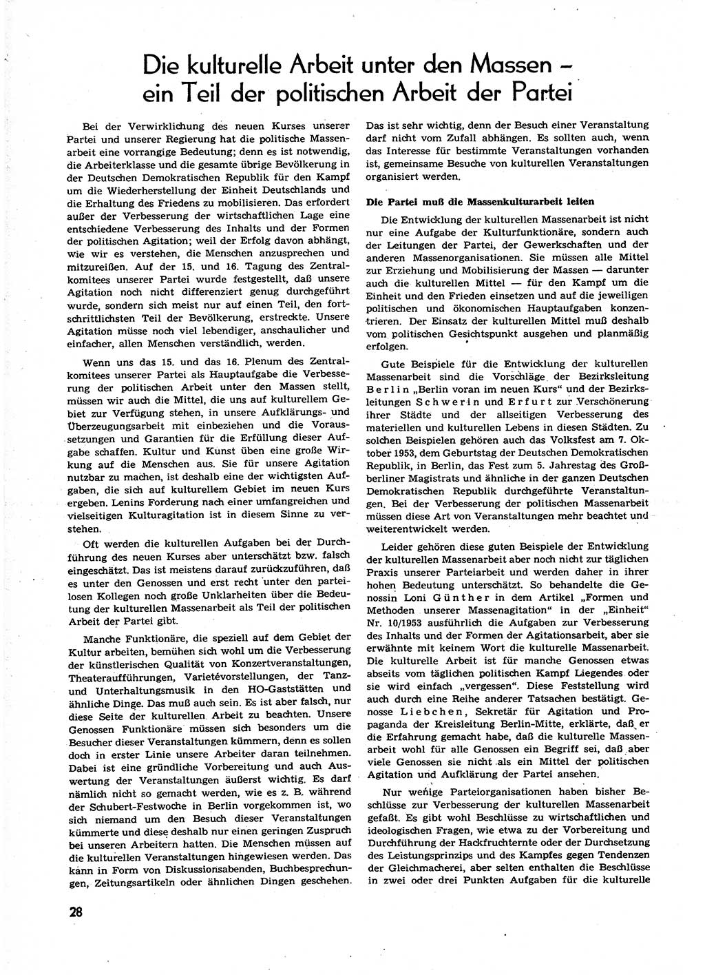 Neuer Weg (NW), Organ des Zentralkomitees (ZK) der SED (Sozialistische Einheitspartei Deutschlands) für alle Parteiarbeiter, 9. Jahrgang [Deutsche Demokratische Republik (DDR)] 1954, Heft 3/28 (NW ZK SED DDR 1954, H. 3/28)