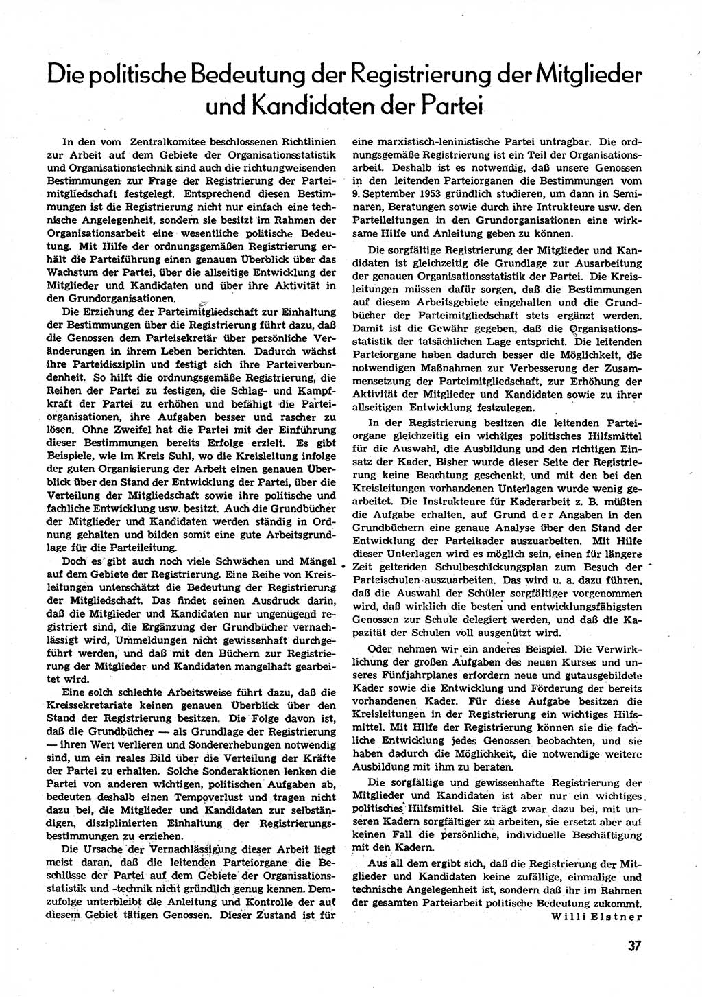 Neuer Weg (NW), Organ des Zentralkomitees (ZK) der SED (Sozialistische Einheitspartei Deutschlands) für alle Parteiarbeiter, 9. Jahrgang [Deutsche Demokratische Republik (DDR)] 1954, Heft 3/37 (NW ZK SED DDR 1954, H. 3/37)