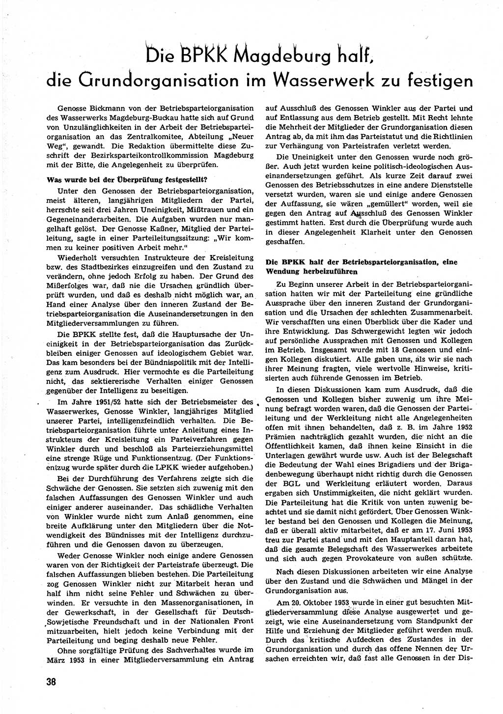 Neuer Weg (NW), Organ des Zentralkomitees (ZK) der SED (Sozialistische Einheitspartei Deutschlands) für alle Parteiarbeiter, 9. Jahrgang [Deutsche Demokratische Republik (DDR)] 1954, Heft 3/38 (NW ZK SED DDR 1954, H. 3/38)
