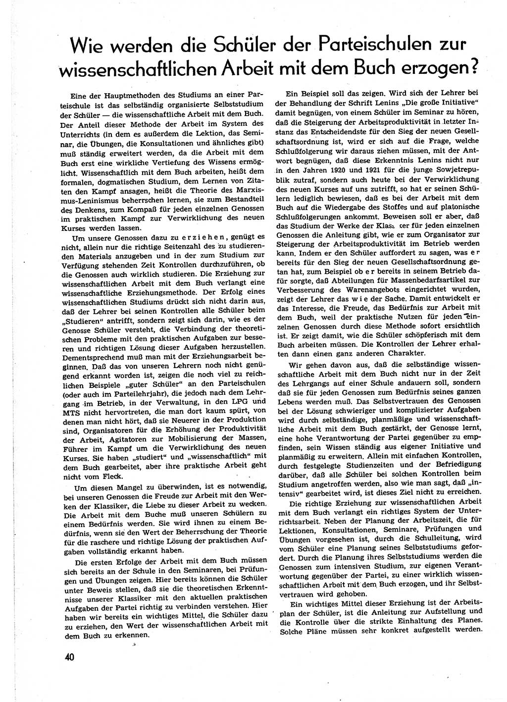 Neuer Weg (NW), Organ des Zentralkomitees (ZK) der SED (Sozialistische Einheitspartei Deutschlands) für alle Parteiarbeiter, 9. Jahrgang [Deutsche Demokratische Republik (DDR)] 1954, Heft 3/40 (NW ZK SED DDR 1954, H. 3/40)