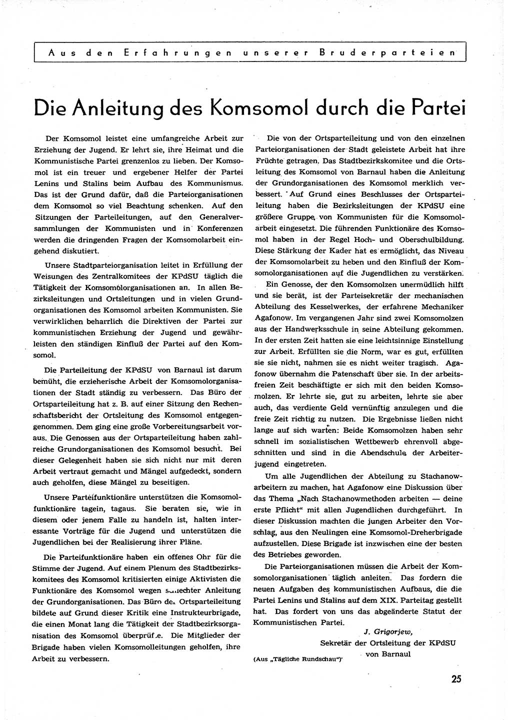 Neuer Weg (NW), Organ des Zentralkomitees (ZK) der SED (Sozialistische Einheitspartei Deutschlands) für alle Parteiarbeiter, 9. Jahrgang [Deutsche Demokratische Republik (DDR)] 1954, Heft 4/25 (NW ZK SED DDR 1954, H. 4/25)