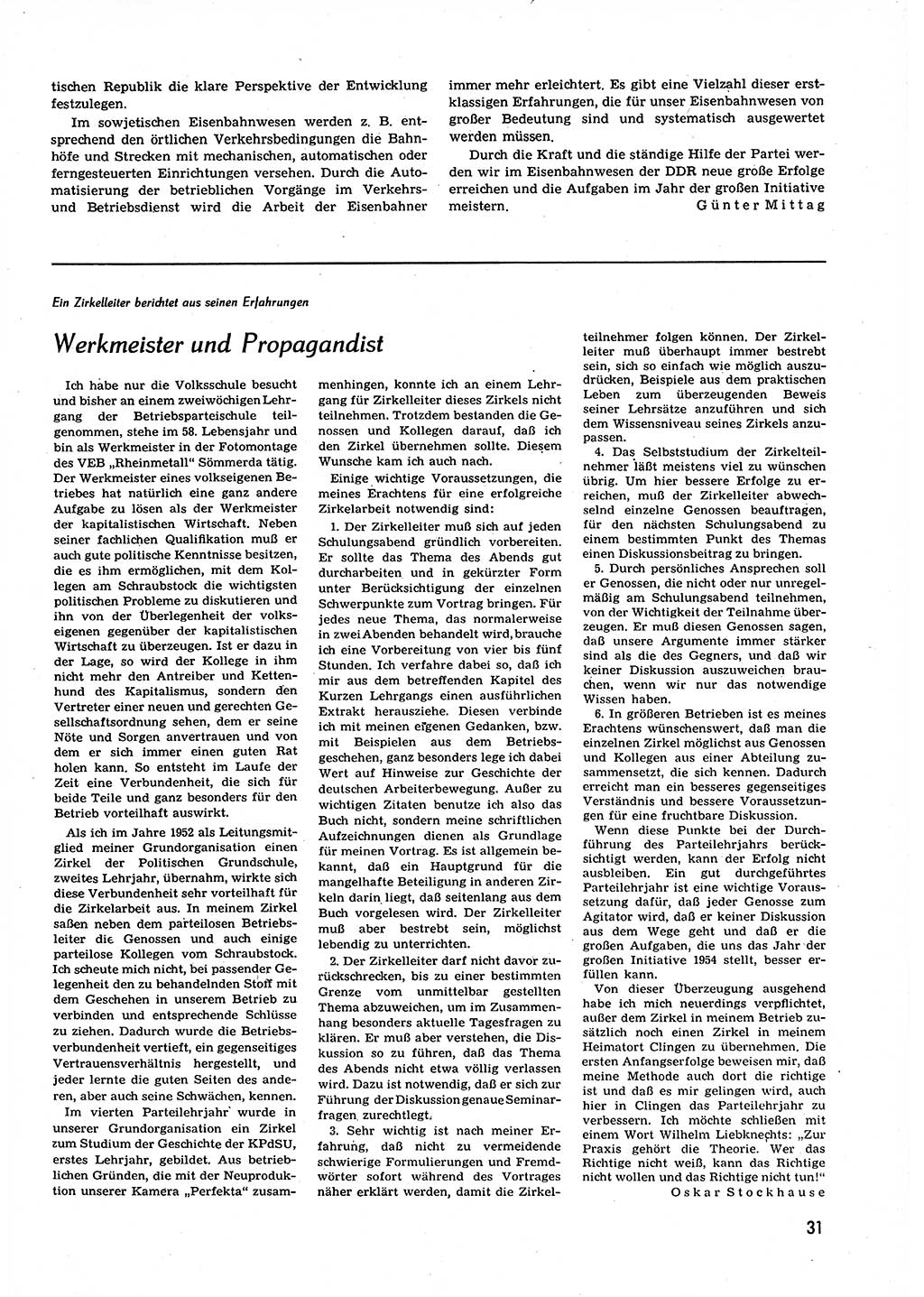 Neuer Weg (NW), Organ des Zentralkomitees (ZK) der SED (Sozialistische Einheitspartei Deutschlands) für alle Parteiarbeiter, 9. Jahrgang [Deutsche Demokratische Republik (DDR)] 1954, Heft 4/31 (NW ZK SED DDR 1954, H. 4/31)