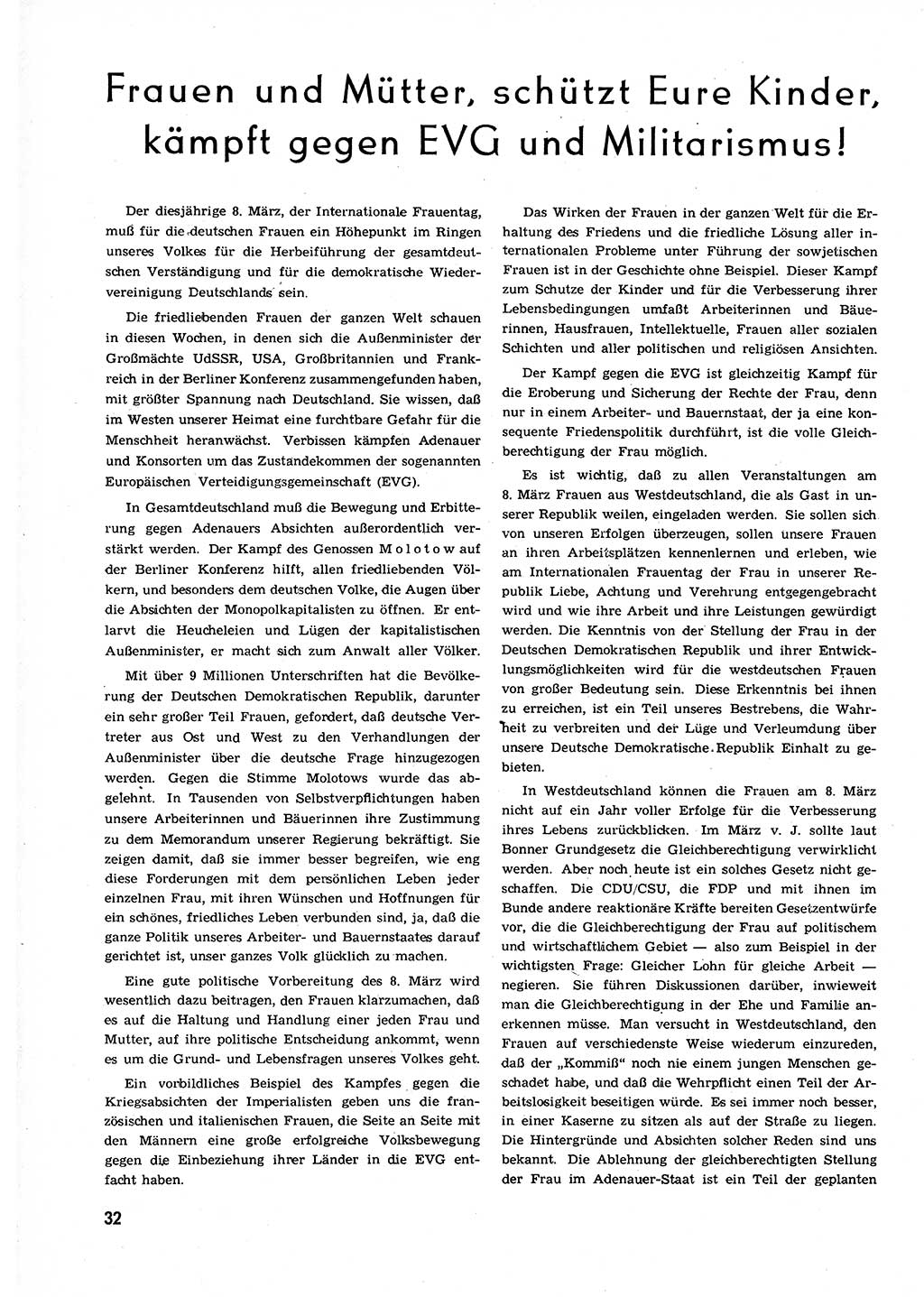 Neuer Weg (NW), Organ des Zentralkomitees (ZK) der SED (Sozialistische Einheitspartei Deutschlands) für alle Parteiarbeiter, 9. Jahrgang [Deutsche Demokratische Republik (DDR)] 1954, Heft 4/32 (NW ZK SED DDR 1954, H. 4/32)