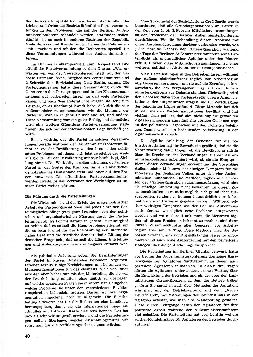 Neuer Weg (NW), Organ des Zentralkomitees (ZK) der SED (Sozialistische Einheitspartei Deutschlands) für alle Parteiarbeiter, 9. Jahrgang [Deutsche Demokratische Republik (DDR)] 1954, Heft 4/40 (NW ZK SED DDR 1954, H. 4/40)
