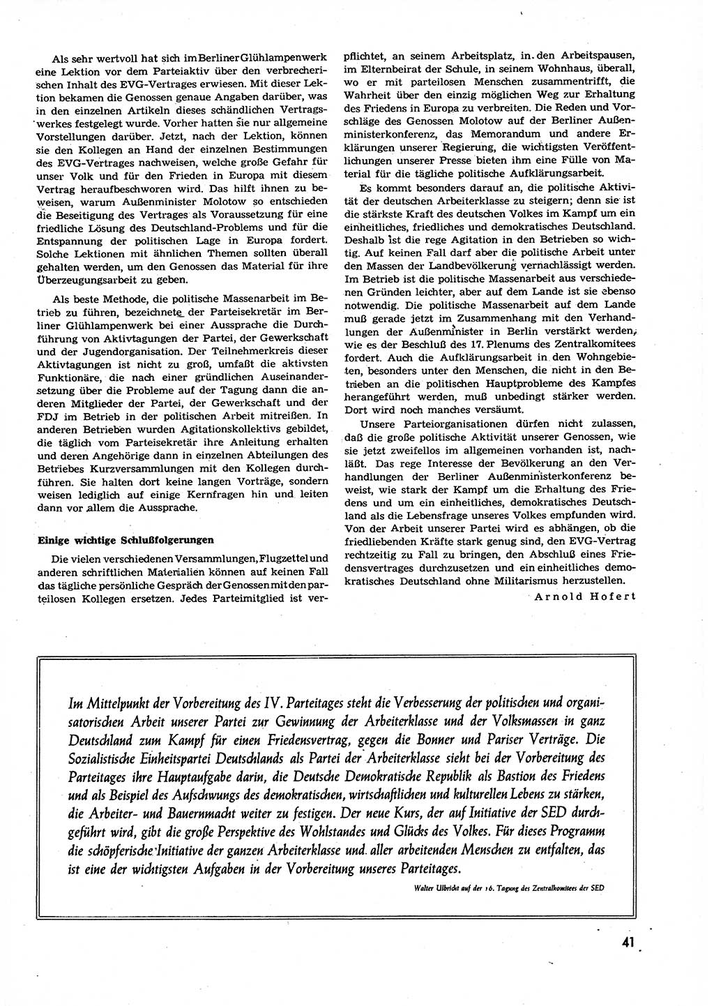 Neuer Weg (NW), Organ des Zentralkomitees (ZK) der SED (Sozialistische Einheitspartei Deutschlands) für alle Parteiarbeiter, 9. Jahrgang [Deutsche Demokratische Republik (DDR)] 1954, Heft 4/41 (NW ZK SED DDR 1954, H. 4/41)