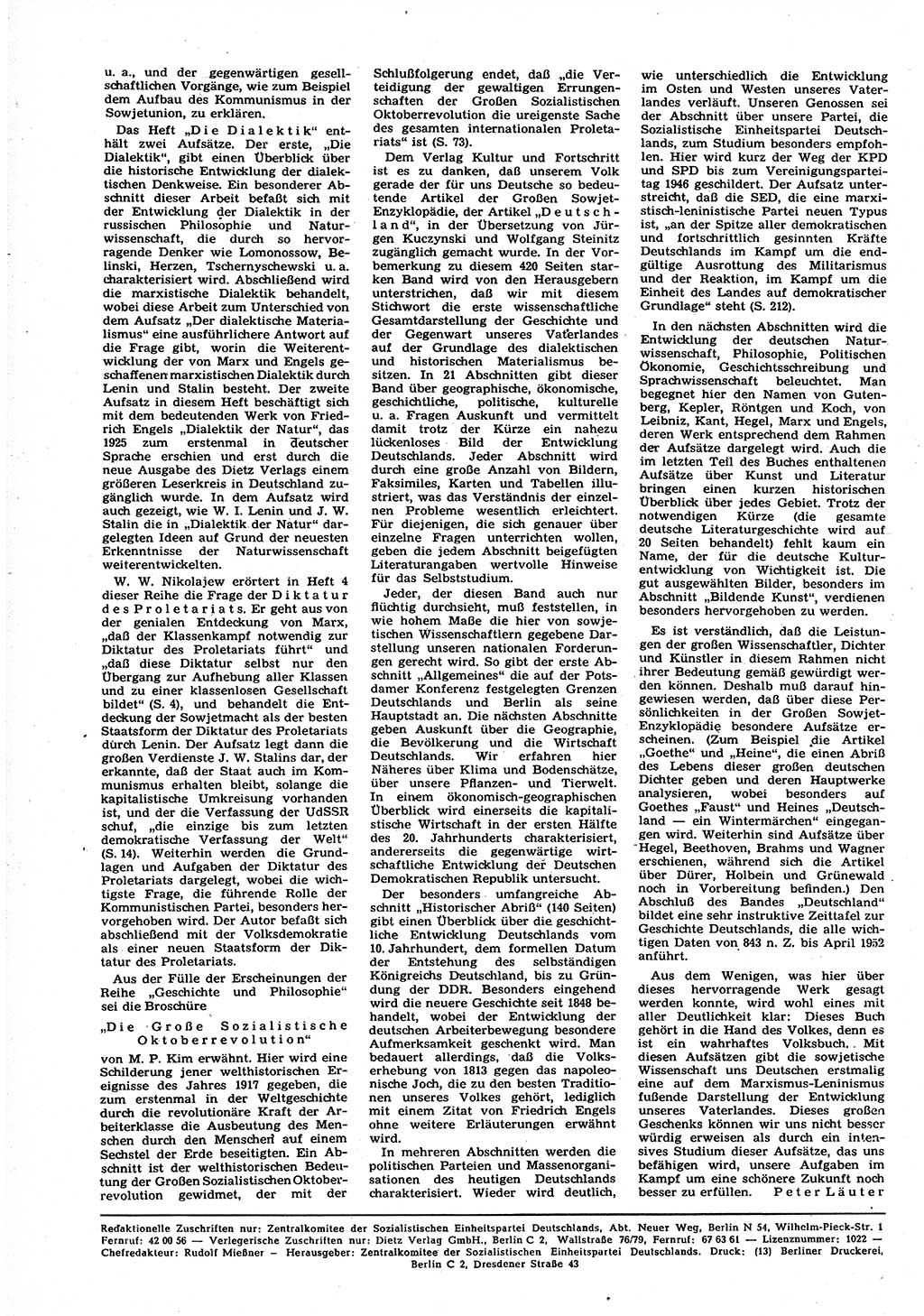 Neuer Weg (NW), Organ des Zentralkomitees (ZK) der SED (Sozialistische Einheitspartei Deutschlands) für alle Parteiarbeiter, 9. Jahrgang [Deutsche Demokratische Republik (DDR)] 1954, Heft 4/44 (NW ZK SED DDR 1954, H. 4/44)