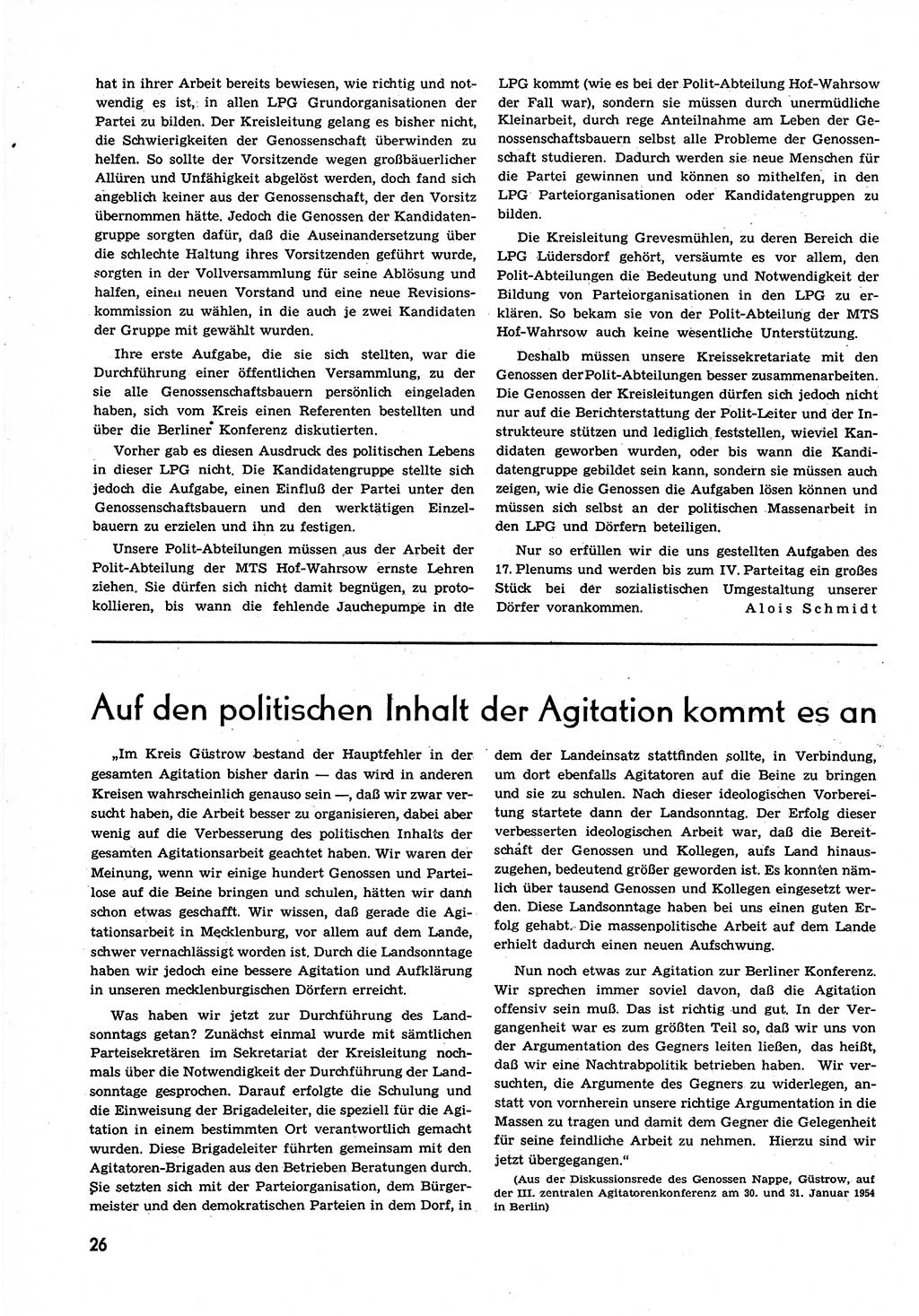 Neuer Weg (NW), Organ des Zentralkomitees (ZK) der SED (Sozialistische Einheitspartei Deutschlands) für alle Parteiarbeiter, 9. Jahrgang [Deutsche Demokratische Republik (DDR)] 1954, Heft 5/26 (NW ZK SED DDR 1954, H. 5/26)