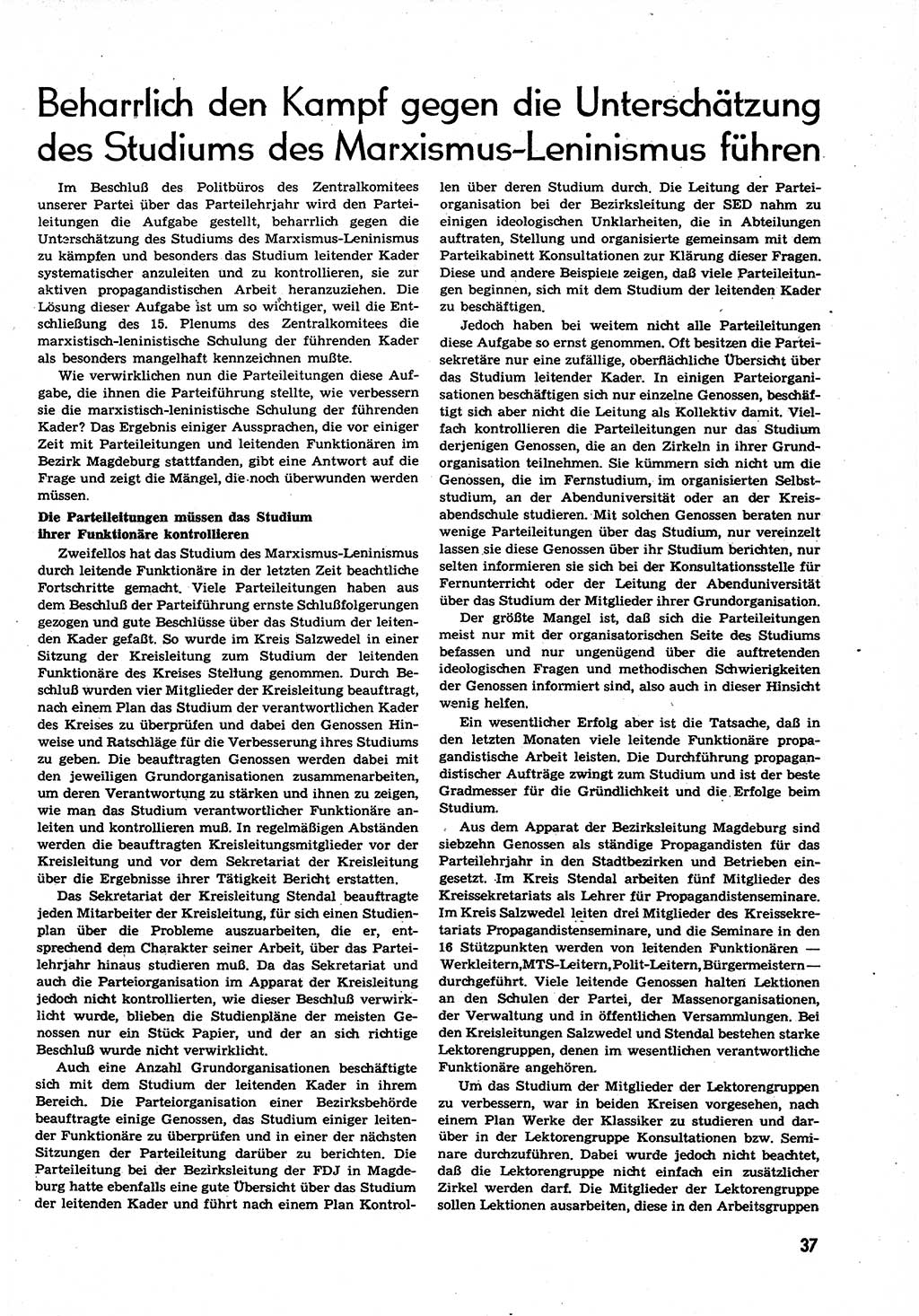 Neuer Weg (NW), Organ des Zentralkomitees (ZK) der SED (Sozialistische Einheitspartei Deutschlands) für alle Parteiarbeiter, 9. Jahrgang [Deutsche Demokratische Republik (DDR)] 1954, Heft 5/37 (NW ZK SED DDR 1954, H. 5/37)