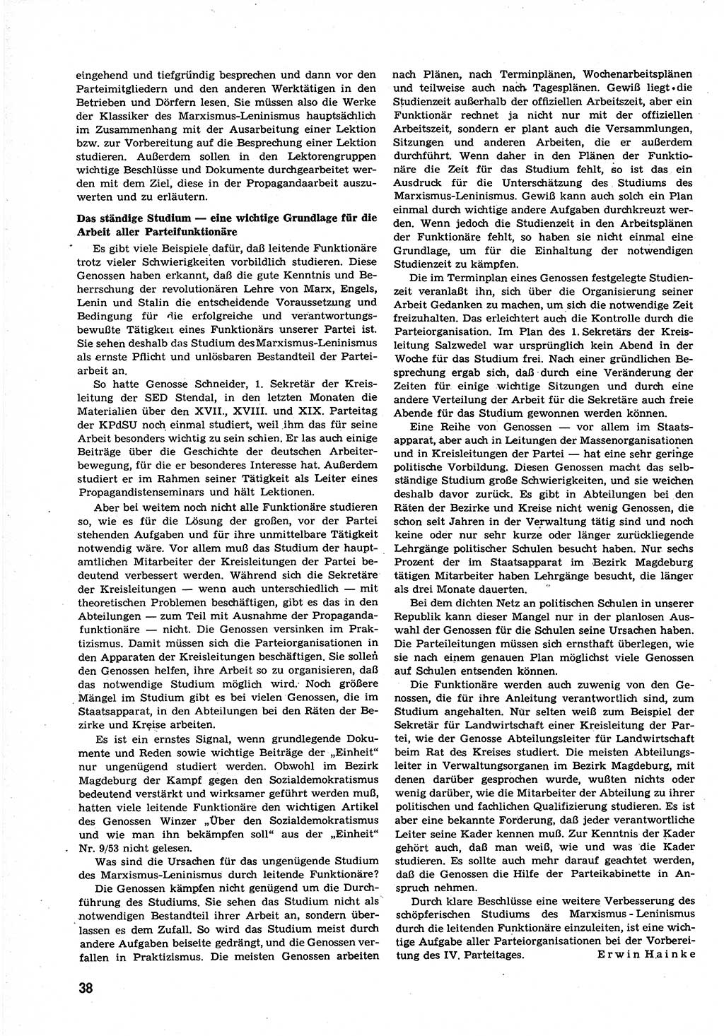 Neuer Weg (NW), Organ des Zentralkomitees (ZK) der SED (Sozialistische Einheitspartei Deutschlands) für alle Parteiarbeiter, 9. Jahrgang [Deutsche Demokratische Republik (DDR)] 1954, Heft 5/38 (NW ZK SED DDR 1954, H. 5/38)