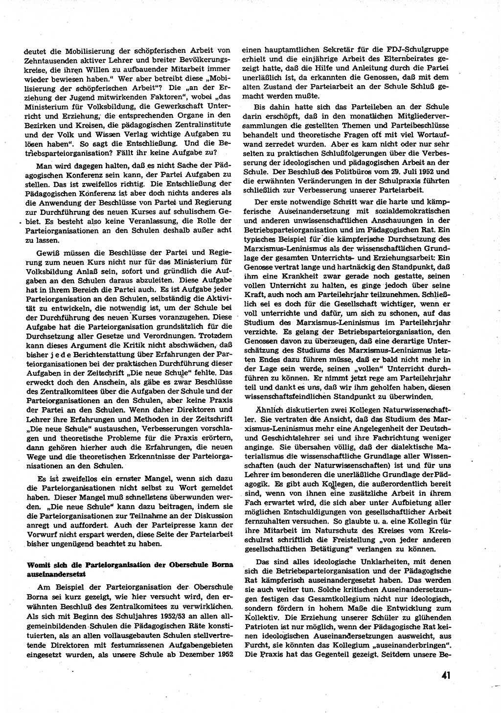 Neuer Weg (NW), Organ des Zentralkomitees (ZK) der SED (Sozialistische Einheitspartei Deutschlands) für alle Parteiarbeiter, 9. Jahrgang [Deutsche Demokratische Republik (DDR)] 1954, Heft 5/41 (NW ZK SED DDR 1954, H. 5/41)