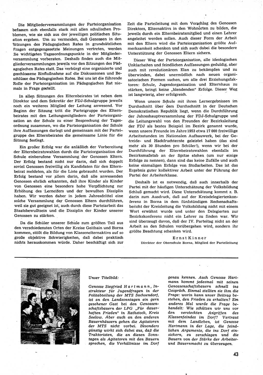 Neuer Weg (NW), Organ des Zentralkomitees (ZK) der SED (Sozialistische Einheitspartei Deutschlands) für alle Parteiarbeiter, 9. Jahrgang [Deutsche Demokratische Republik (DDR)] 1954, Heft 5/43 (NW ZK SED DDR 1954, H. 5/43)