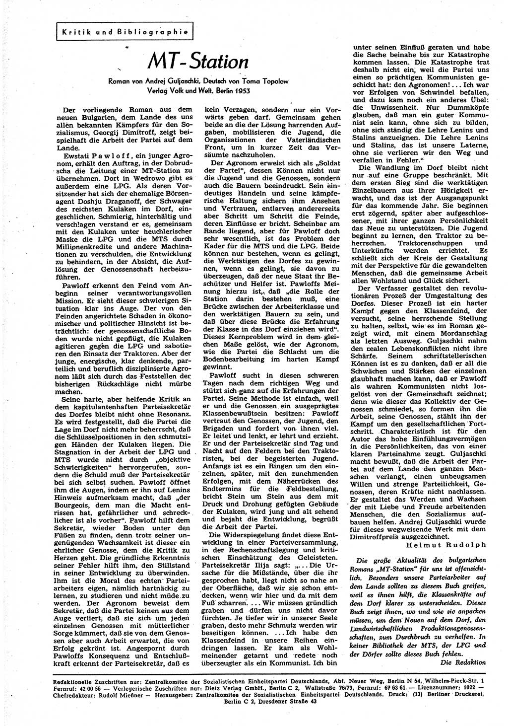 Neuer Weg (NW), Organ des Zentralkomitees (ZK) der SED (Sozialistische Einheitspartei Deutschlands) für alle Parteiarbeiter, 9. Jahrgang [Deutsche Demokratische Republik (DDR)] 1954, Heft 5/44 (NW ZK SED DDR 1954, H. 5/44)