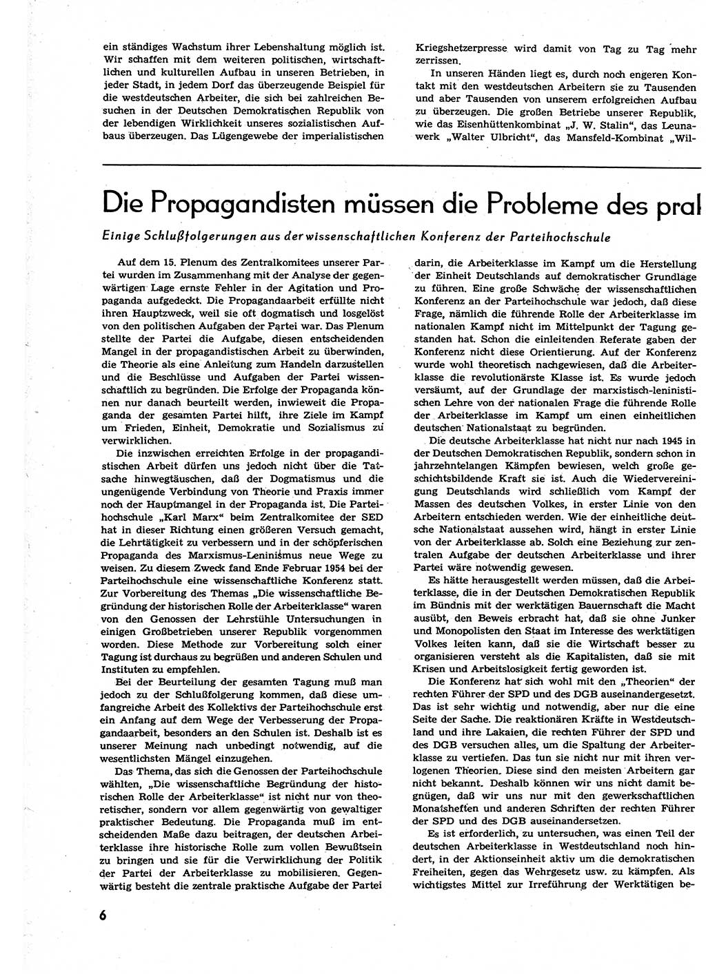 Neuer Weg (NW), Organ des Zentralkomitees (ZK) der SED (Sozialistische Einheitspartei Deutschlands) für alle Parteiarbeiter, 9. Jahrgang [Deutsche Demokratische Republik (DDR)] 1954, Heft 6/6 (NW ZK SED DDR 1954, H. 6/6)