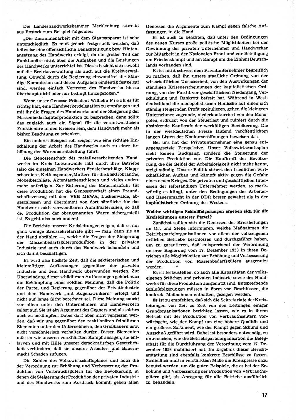 Neuer Weg (NW), Organ des Zentralkomitees (ZK) der SED (Sozialistische Einheitspartei Deutschlands) für alle Parteiarbeiter, 9. Jahrgang [Deutsche Demokratische Republik (DDR)] 1954, Heft 6/17 (NW ZK SED DDR 1954, H. 6/17)