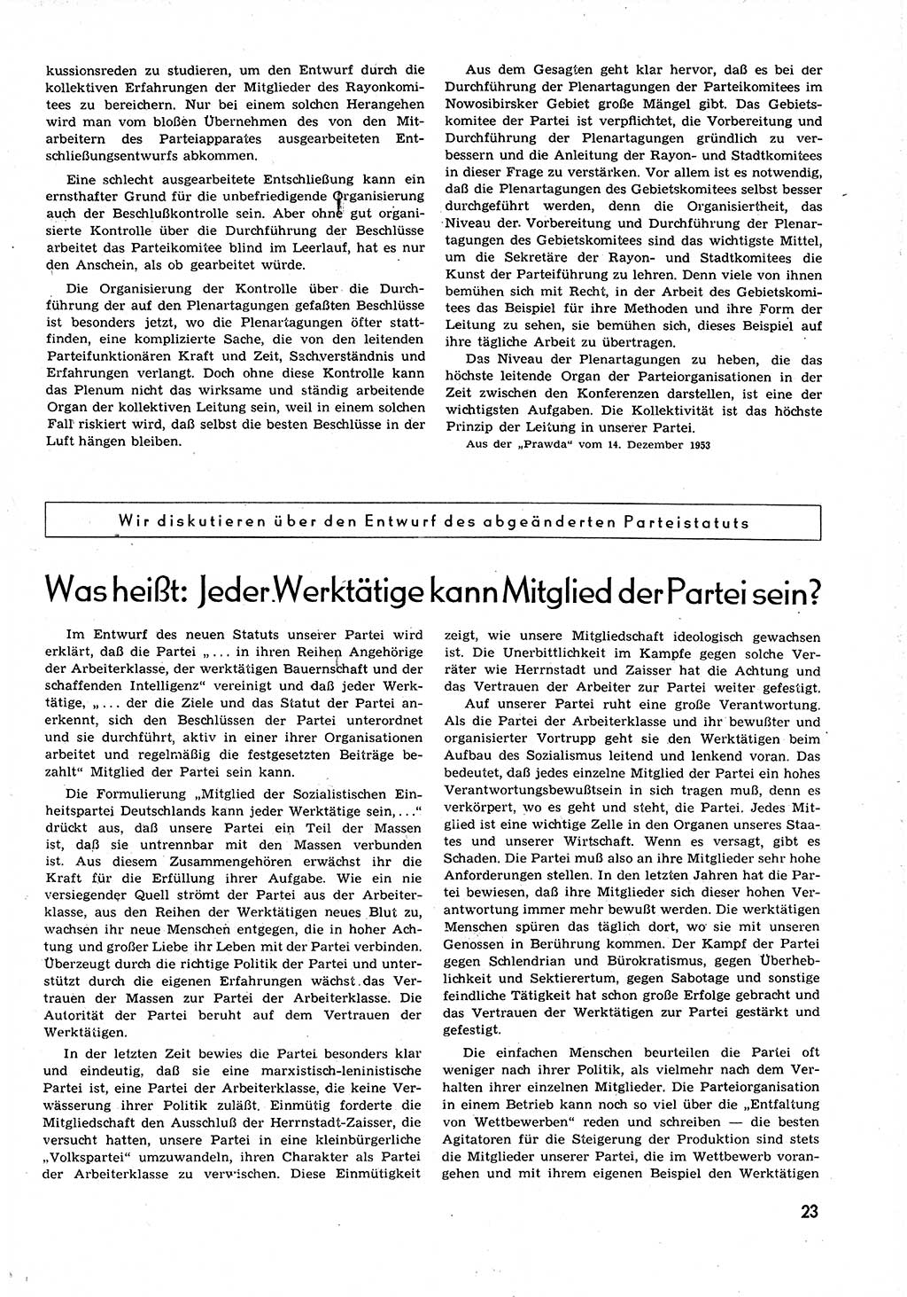 Neuer Weg (NW), Organ des Zentralkomitees (ZK) der SED (Sozialistische Einheitspartei Deutschlands) für alle Parteiarbeiter, 9. Jahrgang [Deutsche Demokratische Republik (DDR)] 1954, Heft 6/23 (NW ZK SED DDR 1954, H. 6/23)