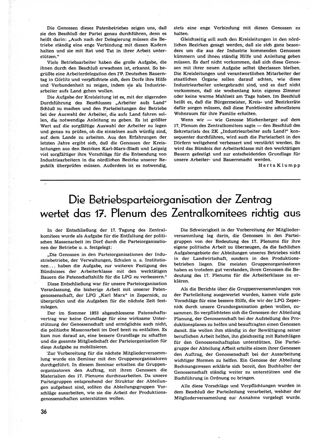 Neuer Weg (NW), Organ des Zentralkomitees (ZK) der SED (Sozialistische Einheitspartei Deutschlands) für alle Parteiarbeiter, 9. Jahrgang [Deutsche Demokratische Republik (DDR)] 1954, Heft 6/36 (NW ZK SED DDR 1954, H. 6/36)