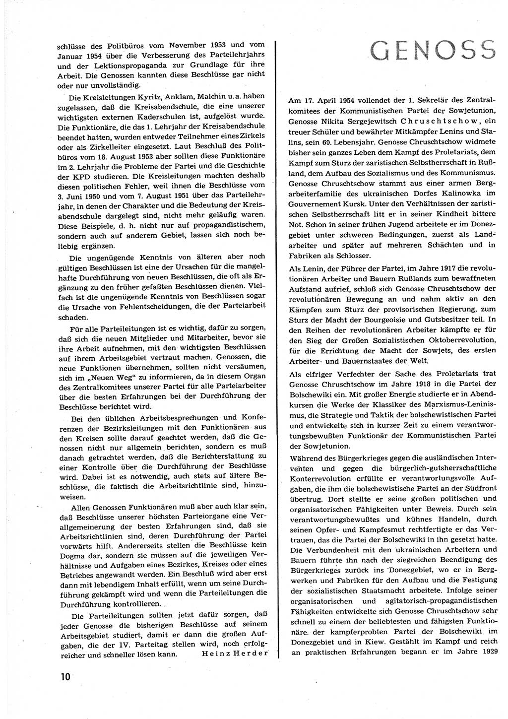 Neuer Weg (NW), Organ des Zentralkomitees (ZK) der SED (Sozialistische Einheitspartei Deutschlands) für alle Parteiarbeiter, 9. Jahrgang [Deutsche Demokratische Republik (DDR)] 1954, Heft 7/10 (NW ZK SED DDR 1954, H. 7/10)