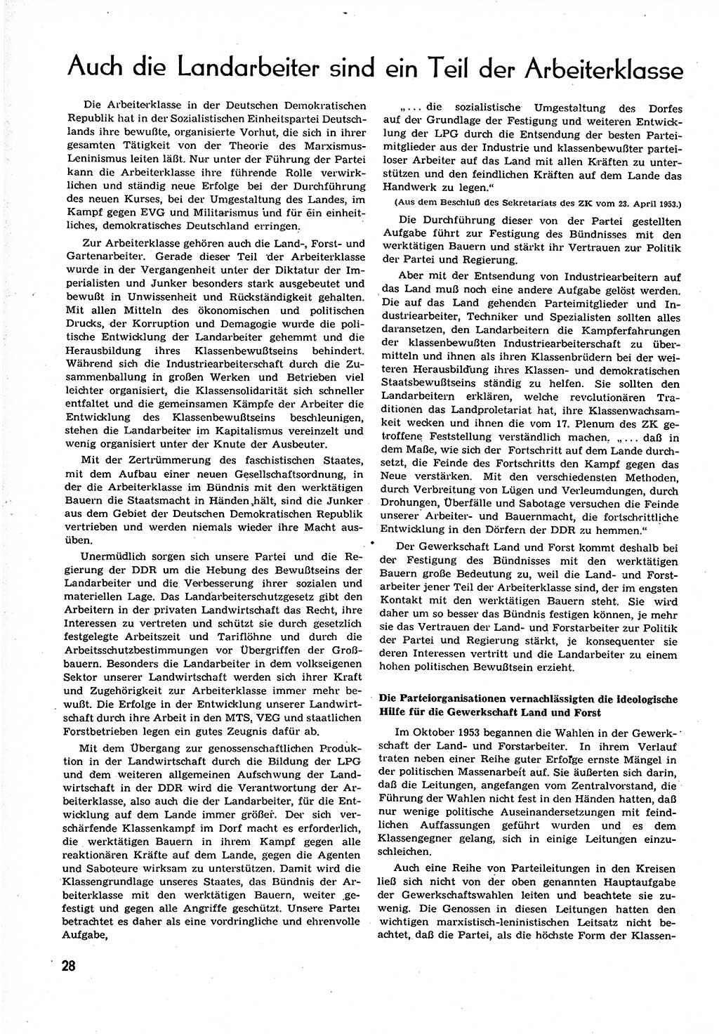 Neuer Weg (NW), Organ des Zentralkomitees (ZK) der SED (Sozialistische Einheitspartei Deutschlands) für alle Parteiarbeiter, 9. Jahrgang [Deutsche Demokratische Republik (DDR)] 1954, Heft 7/28 (NW ZK SED DDR 1954, H. 7/28)