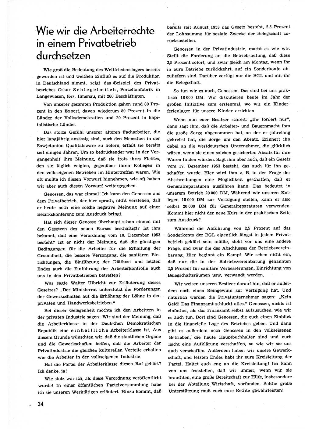 Neuer Weg (NW), Organ des Zentralkomitees (ZK) der SED (Sozialistische Einheitspartei Deutschlands) für alle Parteiarbeiter, 9. Jahrgang [Deutsche Demokratische Republik (DDR)] 1954, Heft 7/34 (NW ZK SED DDR 1954, H. 7/34)