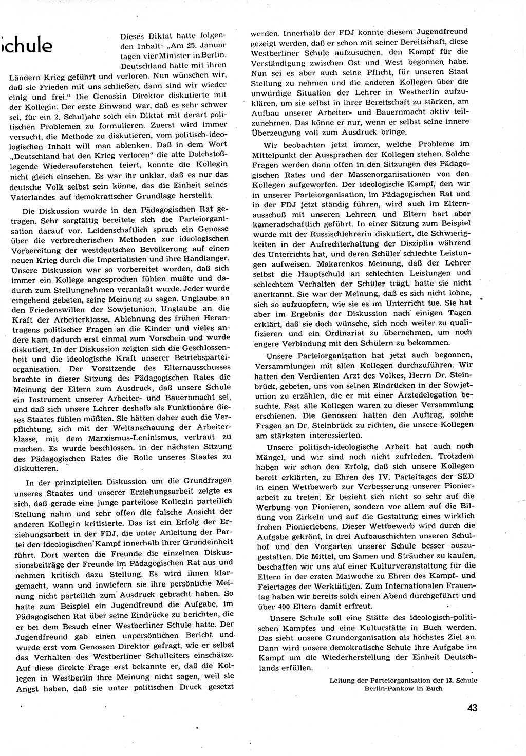 Neuer Weg (NW), Organ des Zentralkomitees (ZK) der SED (Sozialistische Einheitspartei Deutschlands) für alle Parteiarbeiter, 9. Jahrgang [Deutsche Demokratische Republik (DDR)] 1954, Heft 7/43 (NW ZK SED DDR 1954, H. 7/43)