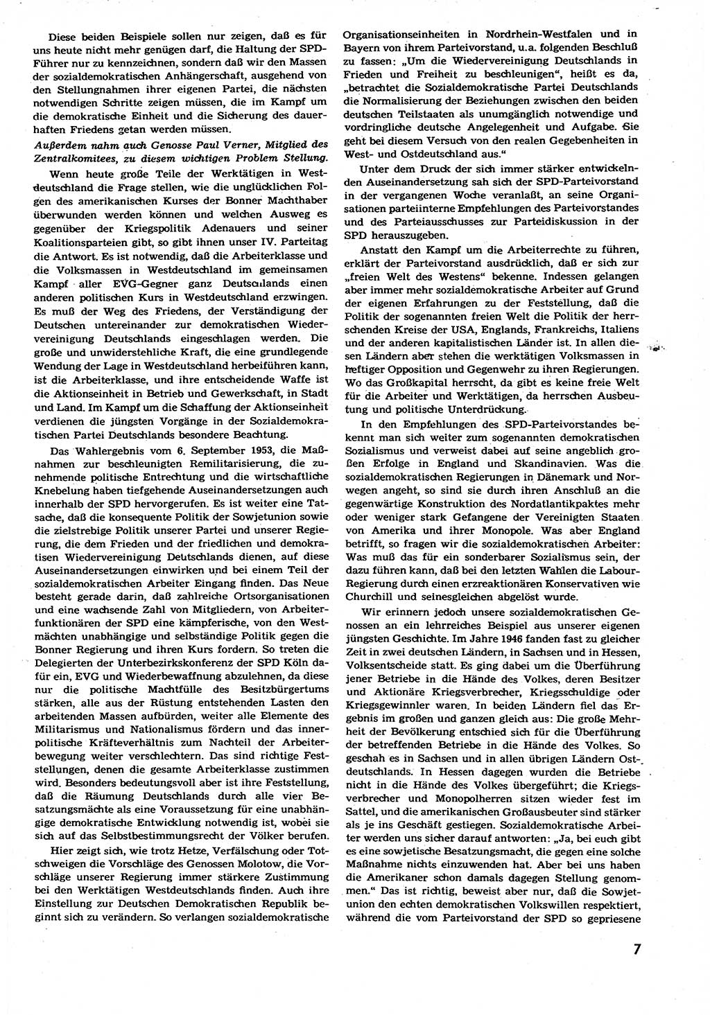 Neuer Weg (NW), Organ des Zentralkomitees (ZK) der SED (Sozialistische Einheitspartei Deutschlands) für alle Parteiarbeiter, 9. Jahrgang [Deutsche Demokratische Republik (DDR)] 1954, Heft 8/7 (NW ZK SED DDR 1954, H. 8/7)