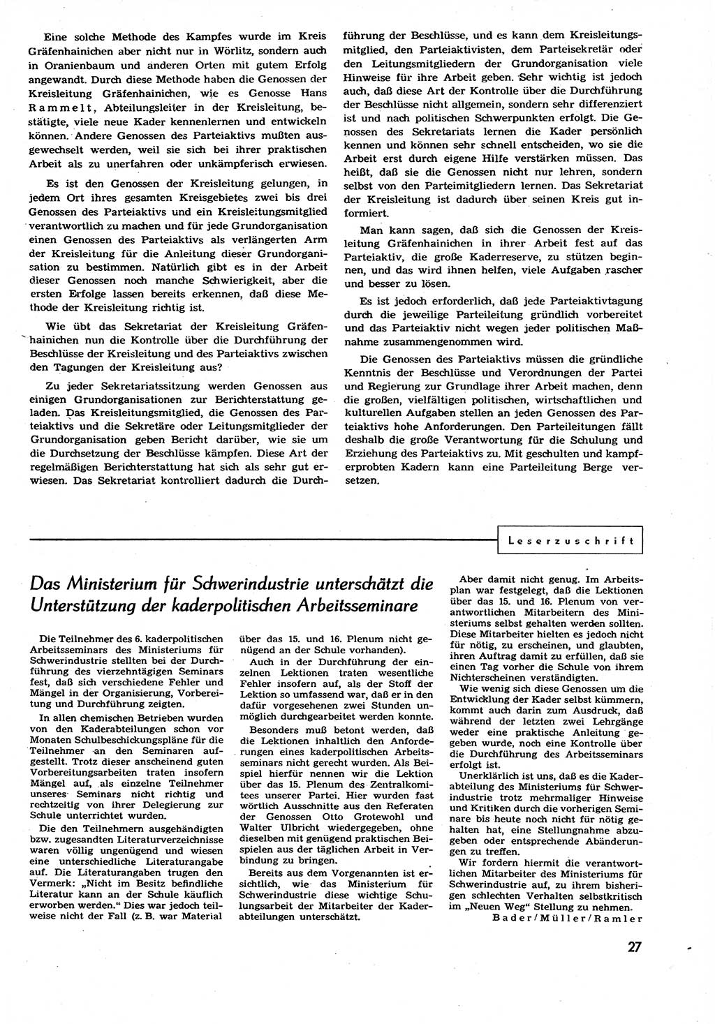 Neuer Weg (NW), Organ des Zentralkomitees (ZK) der SED (Sozialistische Einheitspartei Deutschlands) für alle Parteiarbeiter, 9. Jahrgang [Deutsche Demokratische Republik (DDR)] 1954, Heft 8/27 (NW ZK SED DDR 1954, H. 8/27)