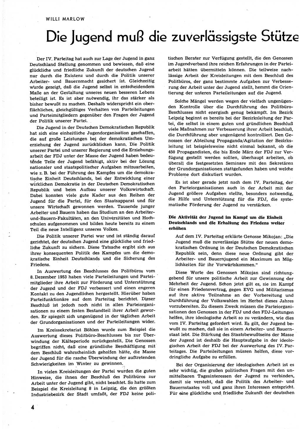 Neuer Weg (NW), Organ des Zentralkomitees (ZK) der SED (Sozialistische Einheitspartei Deutschlands) für alle Parteiarbeiter, 9. Jahrgang [Deutsche Demokratische Republik (DDR)] 1954, Heft 9/4 (NW ZK SED DDR 1954, H. 9/4)