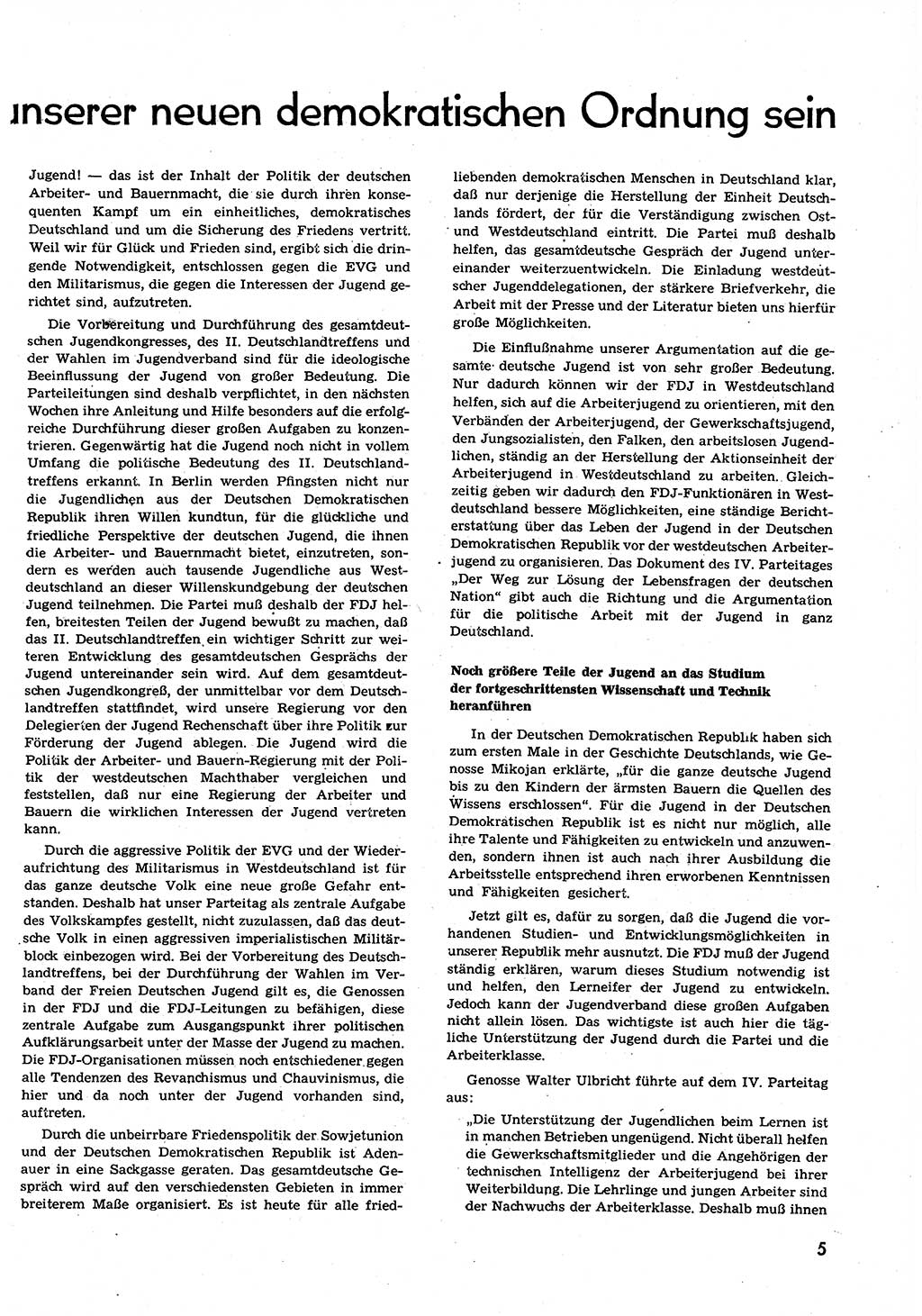 Neuer Weg (NW), Organ des Zentralkomitees (ZK) der SED (Sozialistische Einheitspartei Deutschlands) für alle Parteiarbeiter, 9. Jahrgang [Deutsche Demokratische Republik (DDR)] 1954, Heft 9/5 (NW ZK SED DDR 1954, H. 9/5)