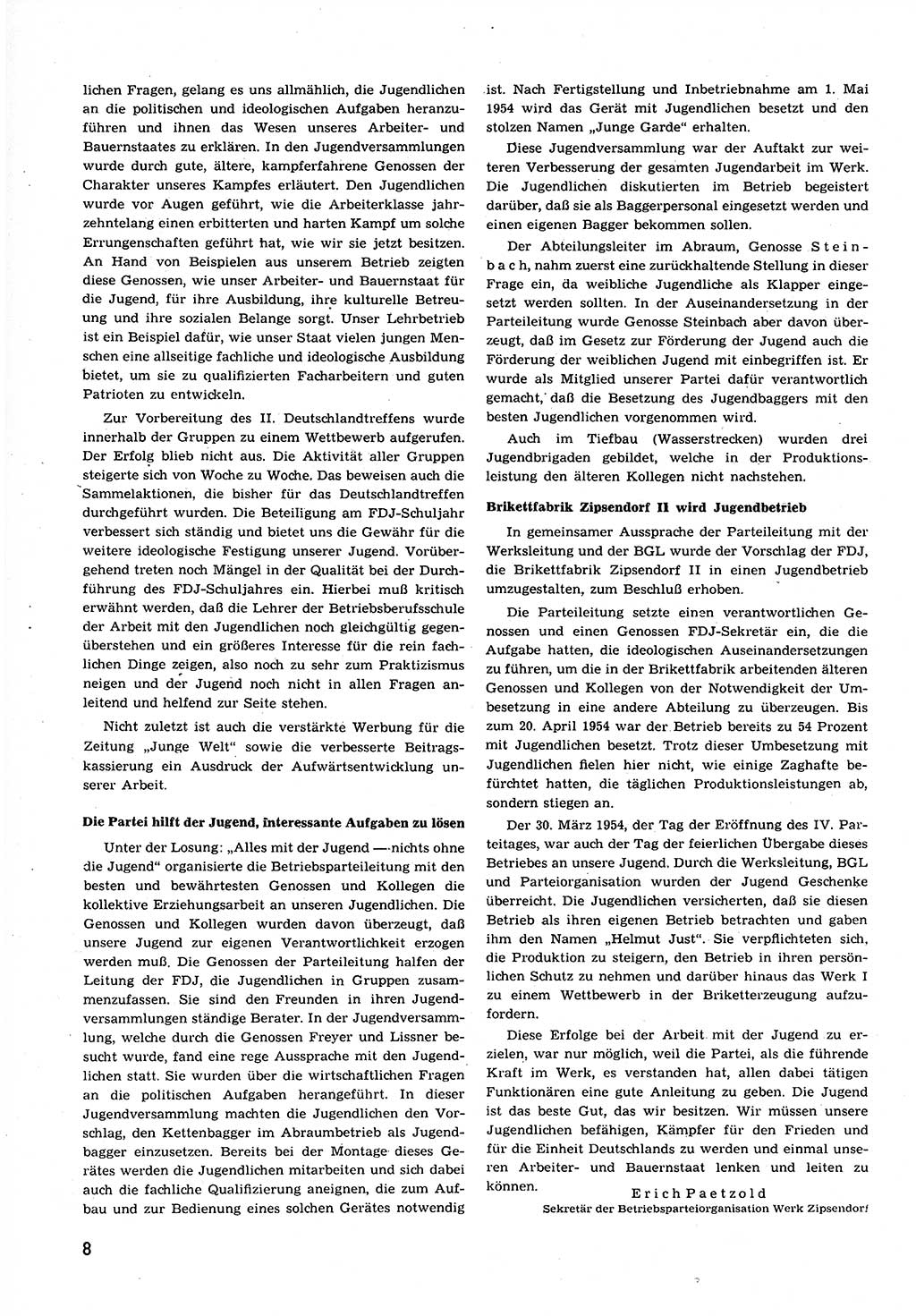 Neuer Weg (NW), Organ des Zentralkomitees (ZK) der SED (Sozialistische Einheitspartei Deutschlands) für alle Parteiarbeiter, 9. Jahrgang [Deutsche Demokratische Republik (DDR)] 1954, Heft 9/8 (NW ZK SED DDR 1954, H. 9/8)
