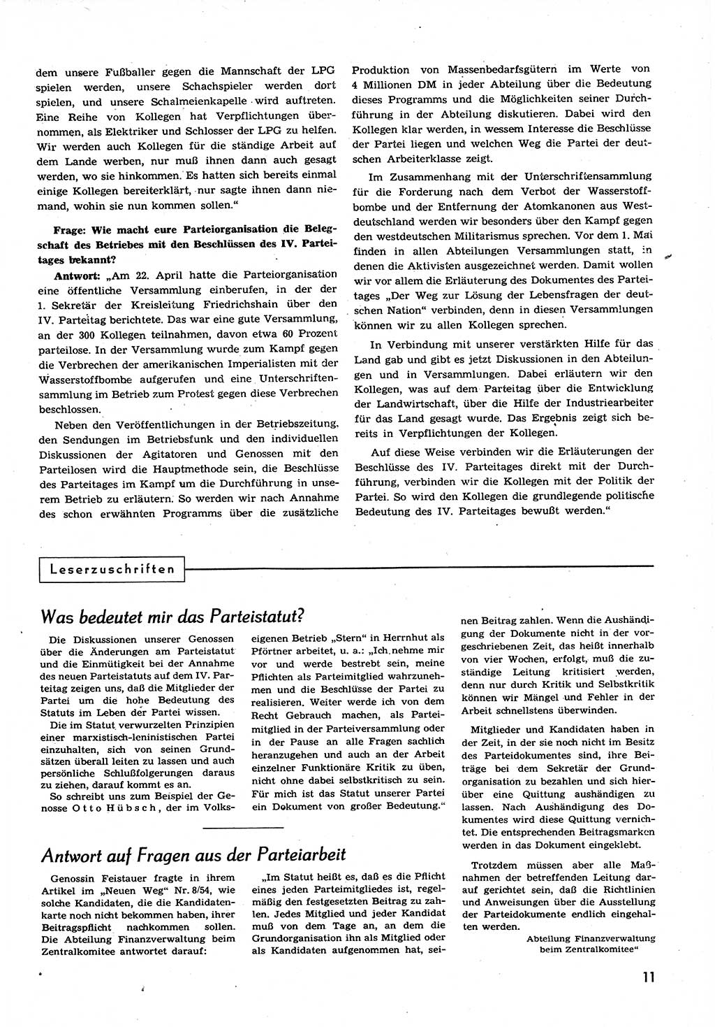 Neuer Weg (NW), Organ des Zentralkomitees (ZK) der SED (Sozialistische Einheitspartei Deutschlands) für alle Parteiarbeiter, 9. Jahrgang [Deutsche Demokratische Republik (DDR)] 1954, Heft 9/11 (NW ZK SED DDR 1954, H. 9/11)