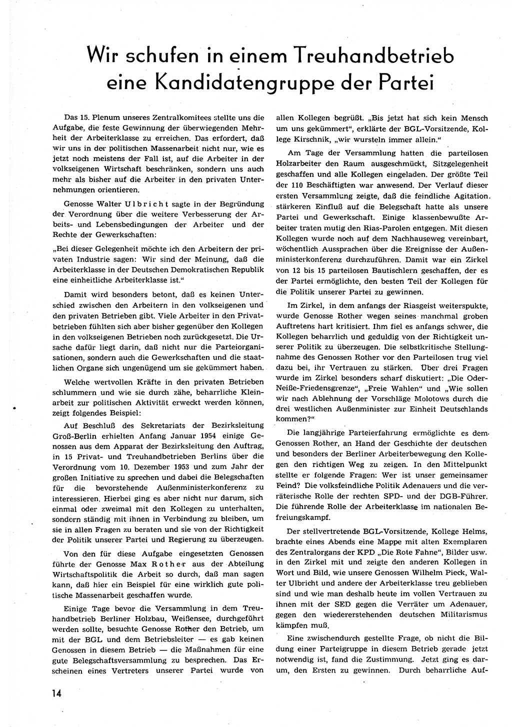 Neuer Weg (NW), Organ des Zentralkomitees (ZK) der SED (Sozialistische Einheitspartei Deutschlands) für alle Parteiarbeiter, 9. Jahrgang [Deutsche Demokratische Republik (DDR)] 1954, Heft 9/14 (NW ZK SED DDR 1954, H. 9/14)