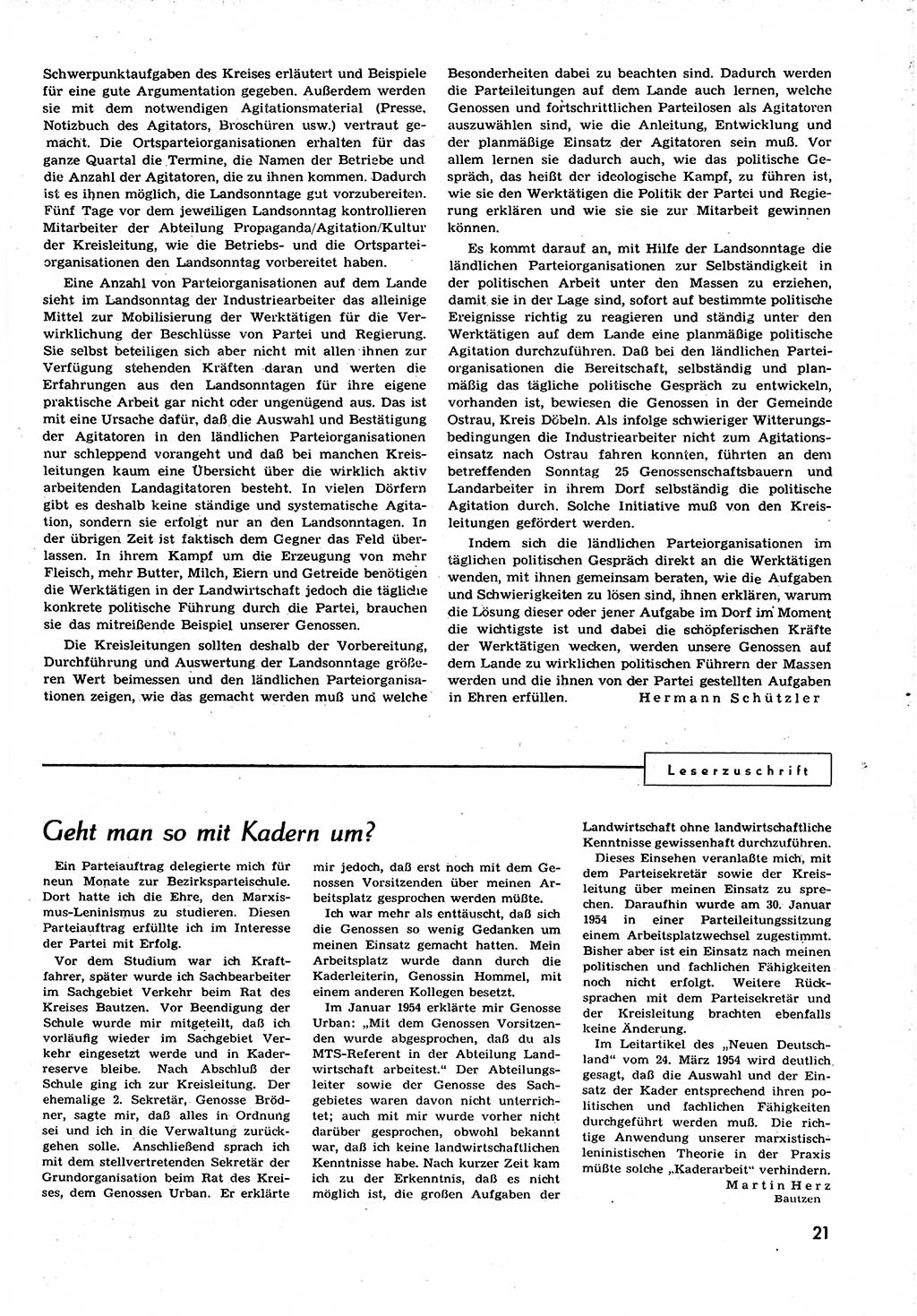 Neuer Weg (NW), Organ des Zentralkomitees (ZK) der SED (Sozialistische Einheitspartei Deutschlands) für alle Parteiarbeiter, 9. Jahrgang [Deutsche Demokratische Republik (DDR)] 1954, Heft 9/21 (NW ZK SED DDR 1954, H. 9/21)