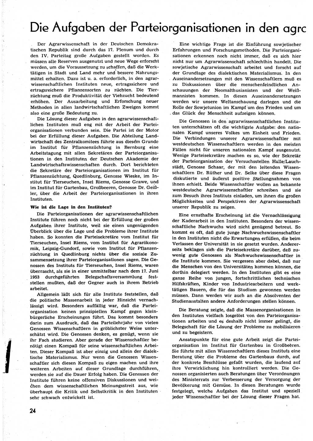 Neuer Weg (NW), Organ des Zentralkomitees (ZK) der SED (Sozialistische Einheitspartei Deutschlands) für alle Parteiarbeiter, 9. Jahrgang [Deutsche Demokratische Republik (DDR)] 1954, Heft 9/24 (NW ZK SED DDR 1954, H. 9/24)