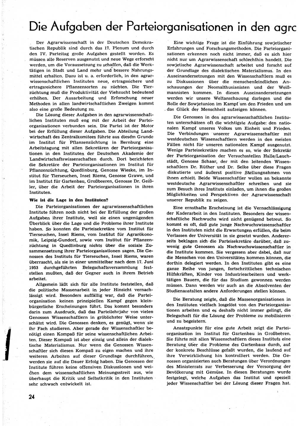 Neuer Weg (NW), Organ des Zentralkomitees (ZK) der SED (Sozialistische Einheitspartei Deutschlands) für alle Parteiarbeiter, 9. Jahrgang [Deutsche Demokratische Republik (DDR)] 1954, Heft 9/24 (NW ZK SED DDR 1954, H. 9/24)