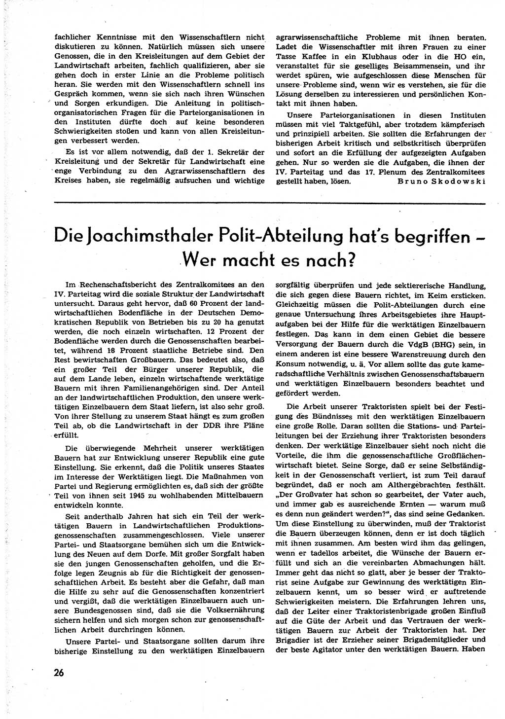 Neuer Weg (NW), Organ des Zentralkomitees (ZK) der SED (Sozialistische Einheitspartei Deutschlands) für alle Parteiarbeiter, 9. Jahrgang [Deutsche Demokratische Republik (DDR)] 1954, Heft 9/26 (NW ZK SED DDR 1954, H. 9/26)