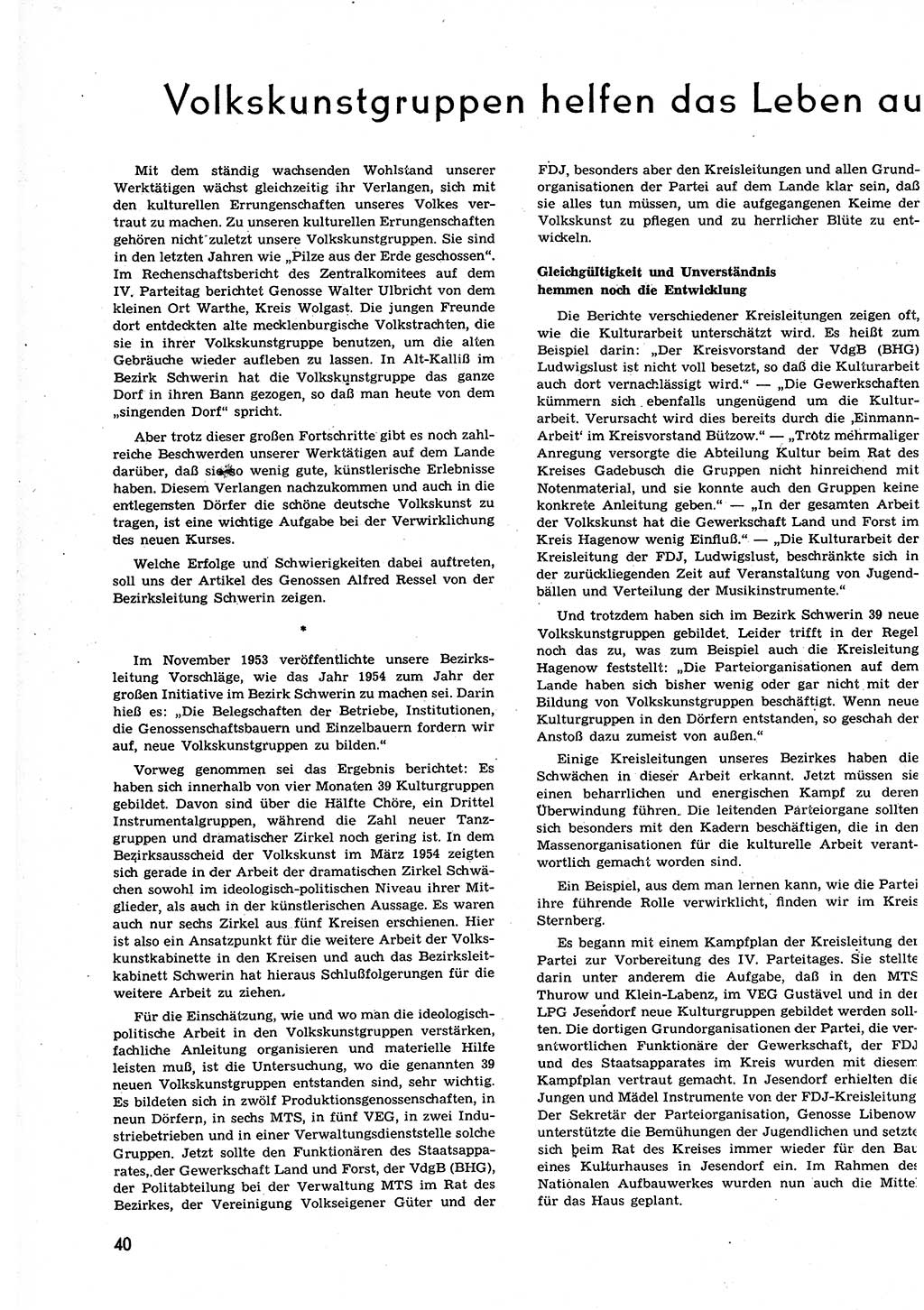 Neuer Weg (NW), Organ des Zentralkomitees (ZK) der SED (Sozialistische Einheitspartei Deutschlands) für alle Parteiarbeiter, 9. Jahrgang [Deutsche Demokratische Republik (DDR)] 1954, Heft 9/40 (NW ZK SED DDR 1954, H. 9/40)