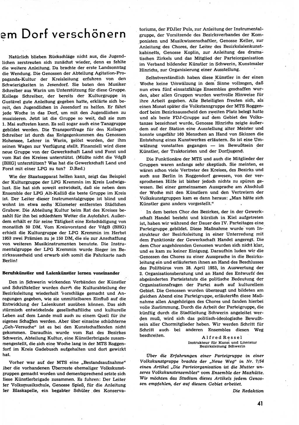 Neuer Weg (NW), Organ des Zentralkomitees (ZK) der SED (Sozialistische Einheitspartei Deutschlands) für alle Parteiarbeiter, 9. Jahrgang [Deutsche Demokratische Republik (DDR)] 1954, Heft 9/41 (NW ZK SED DDR 1954, H. 9/41)