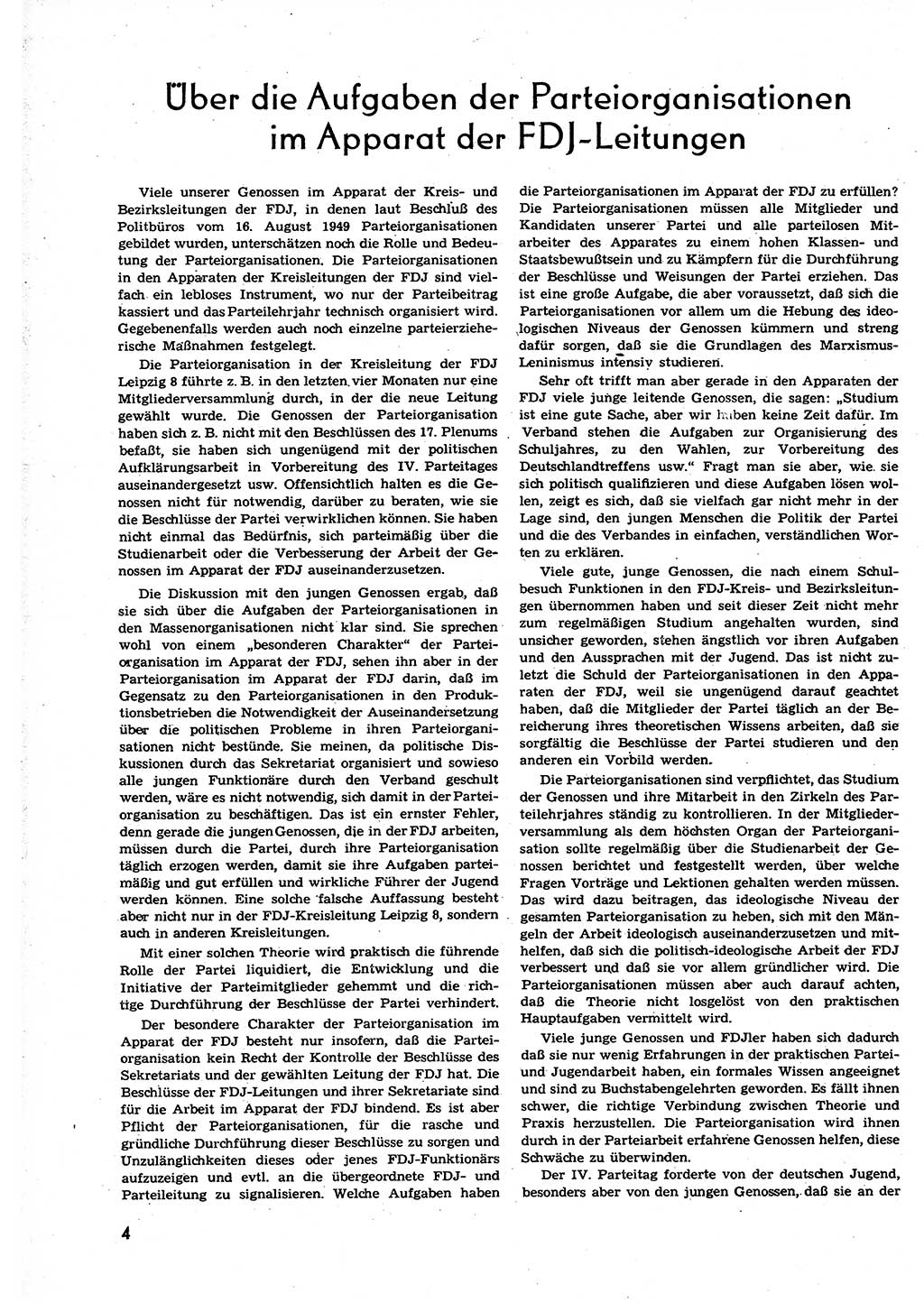 Neuer Weg (NW), Organ des Zentralkomitees (ZK) der SED (Sozialistische Einheitspartei Deutschlands) für alle Parteiarbeiter, 9. Jahrgang [Deutsche Demokratische Republik (DDR)] 1954, Heft 10/4 (NW ZK SED DDR 1954, H. 10/4)