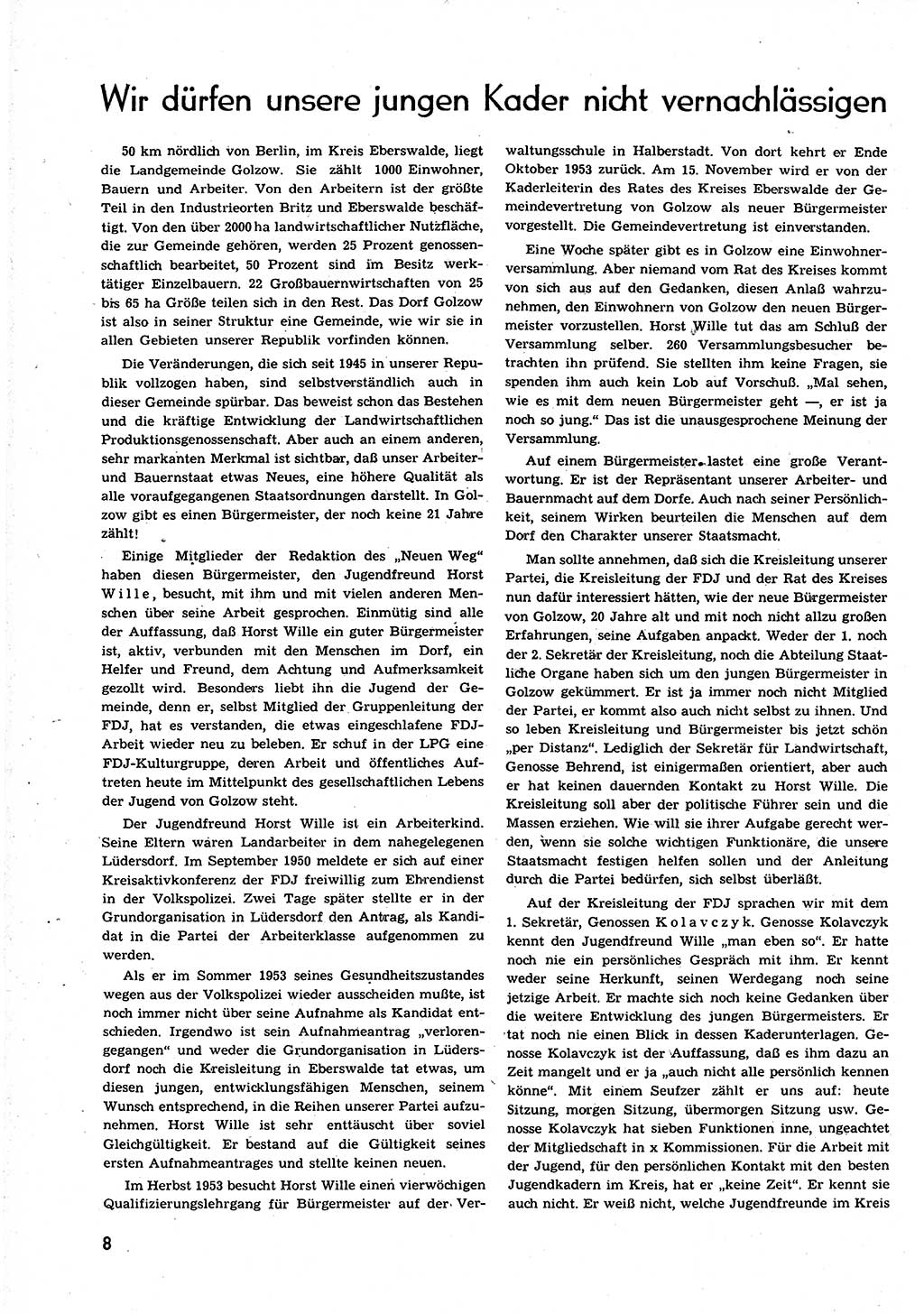 Neuer Weg (NW), Organ des Zentralkomitees (ZK) der SED (Sozialistische Einheitspartei Deutschlands) für alle Parteiarbeiter, 9. Jahrgang [Deutsche Demokratische Republik (DDR)] 1954, Heft 10/8 (NW ZK SED DDR 1954, H. 10/8)