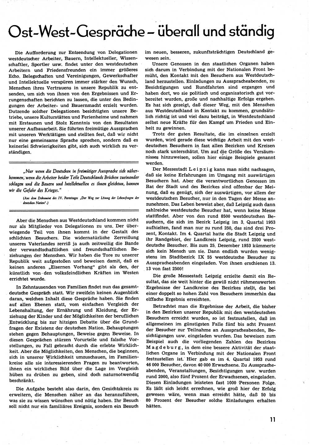 Neuer Weg (NW), Organ des Zentralkomitees (ZK) der SED (Sozialistische Einheitspartei Deutschlands) für alle Parteiarbeiter, 9. Jahrgang [Deutsche Demokratische Republik (DDR)] 1954, Heft 10/11 (NW ZK SED DDR 1954, H. 10/11)