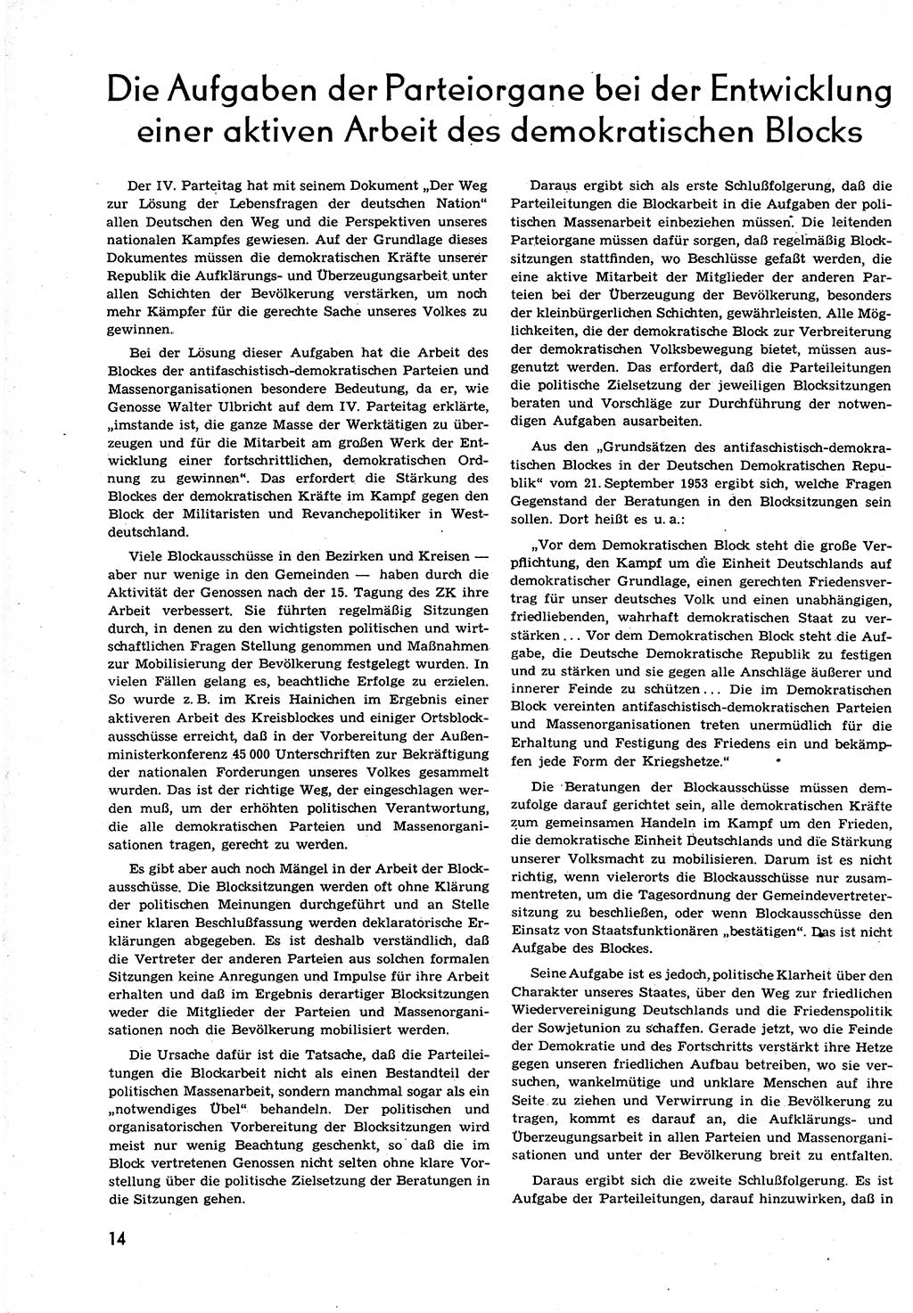 Neuer Weg (NW), Organ des Zentralkomitees (ZK) der SED (Sozialistische Einheitspartei Deutschlands) für alle Parteiarbeiter, 9. Jahrgang [Deutsche Demokratische Republik (DDR)] 1954, Heft 10/14 (NW ZK SED DDR 1954, H. 10/14)