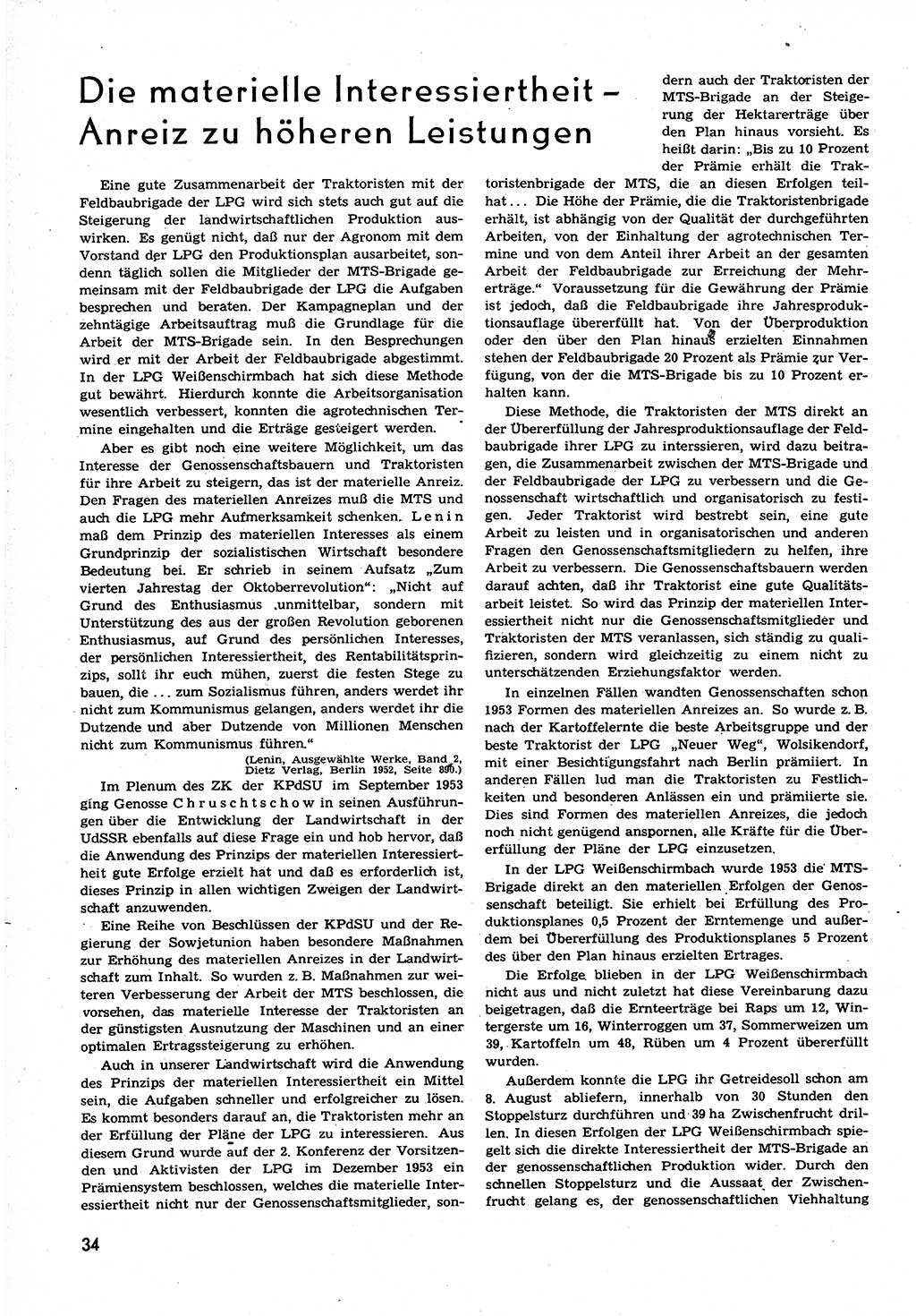 Neuer Weg (NW), Organ des Zentralkomitees (ZK) der SED (Sozialistische Einheitspartei Deutschlands) für alle Parteiarbeiter, 9. Jahrgang [Deutsche Demokratische Republik (DDR)] 1954, Heft 10/34 (NW ZK SED DDR 1954, H. 10/34)