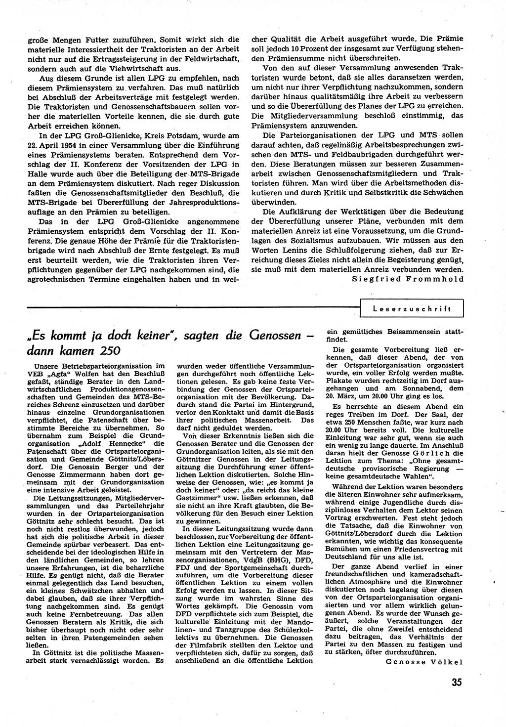 Neuer Weg (NW), Organ des Zentralkomitees (ZK) der SED (Sozialistische Einheitspartei Deutschlands) für alle Parteiarbeiter, 9. Jahrgang [Deutsche Demokratische Republik (DDR)] 1954, Heft 10/35 (NW ZK SED DDR 1954, H. 10/35)