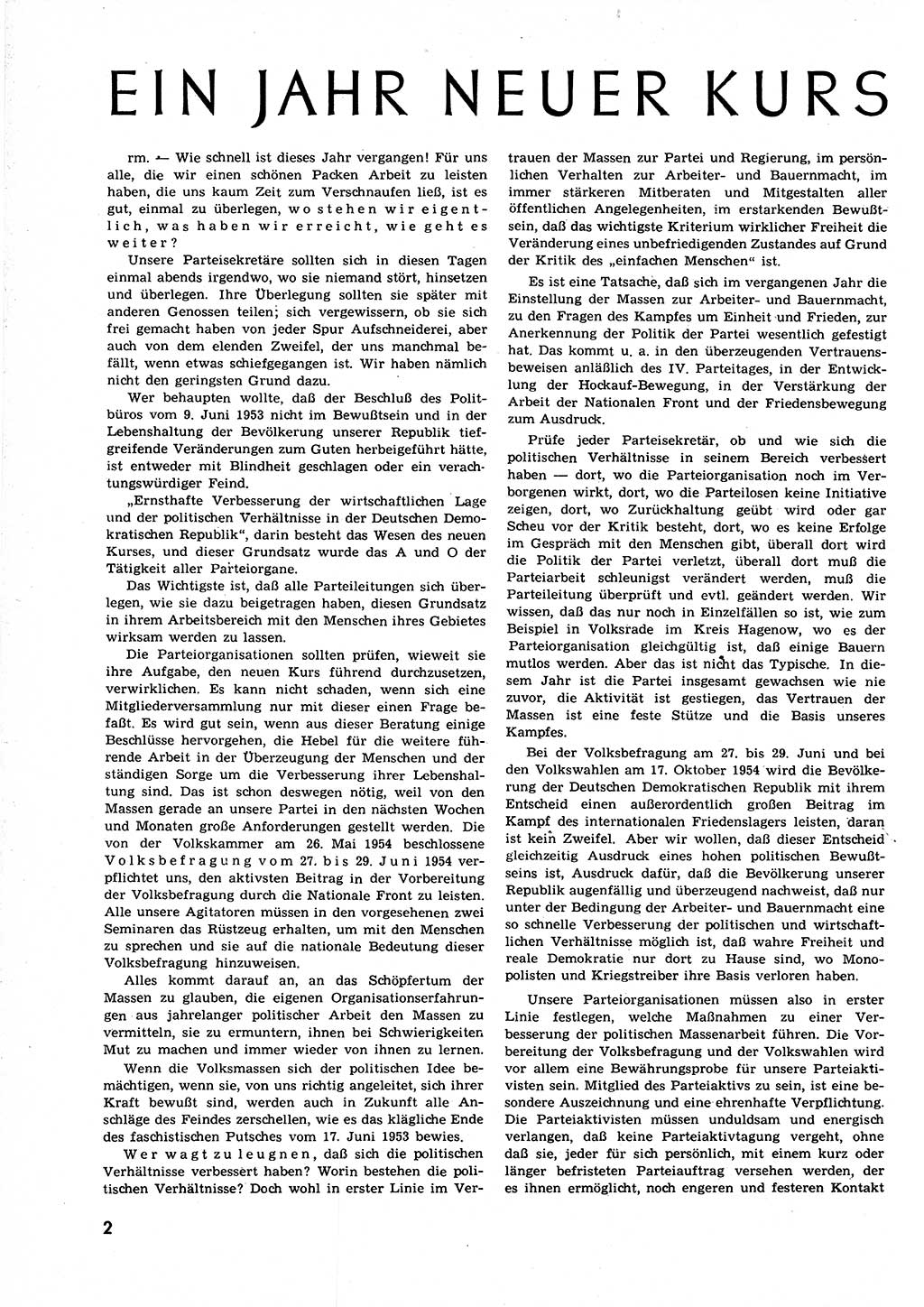 Neuer Weg (NW), Organ des Zentralkomitees (ZK) der SED (Sozialistische Einheitspartei Deutschlands) für alle Parteiarbeiter, 9. Jahrgang [Deutsche Demokratische Republik (DDR)] 1954, Heft 11/2 (NW ZK SED DDR 1954, H. 11/2)