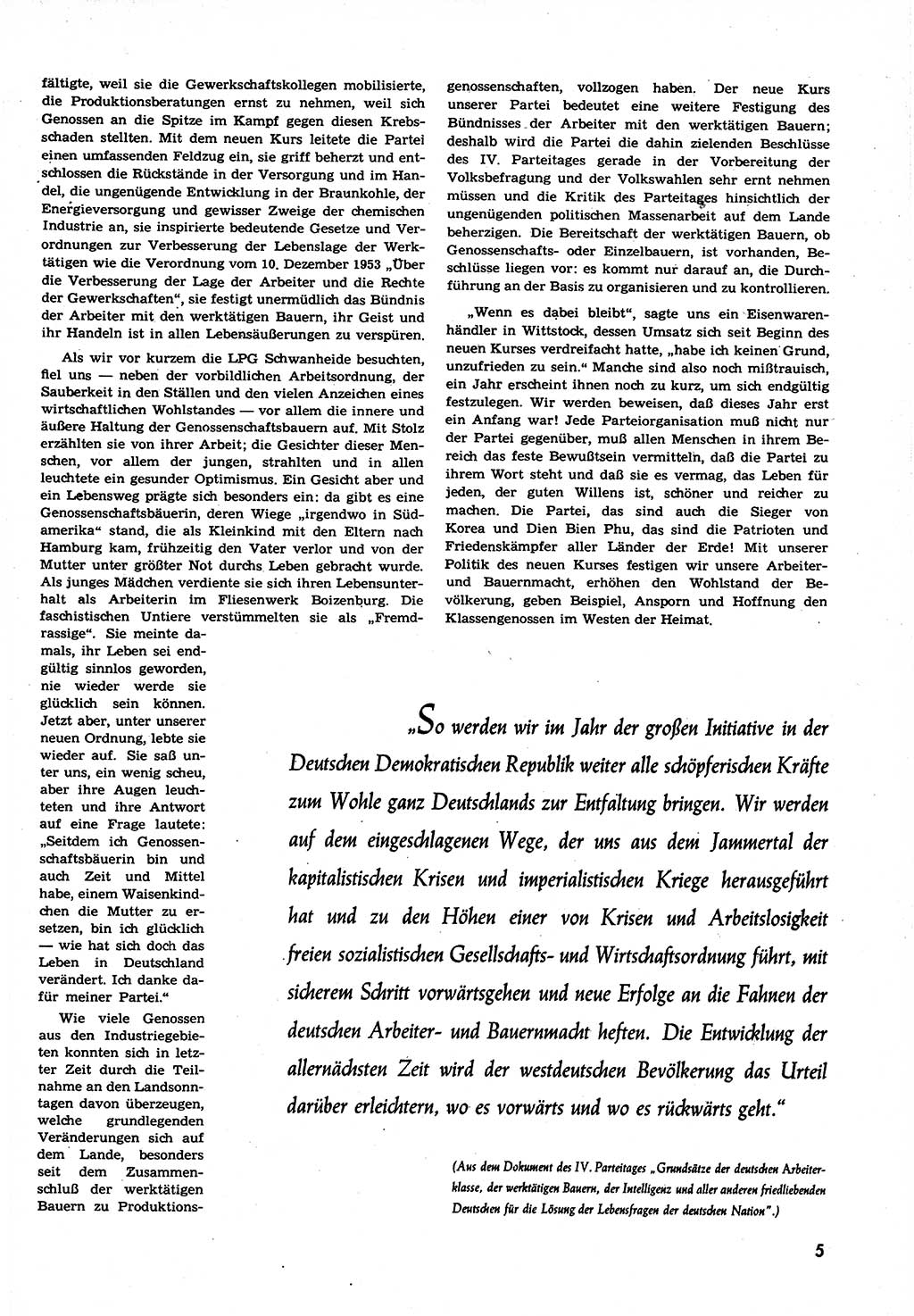 Neuer Weg (NW), Organ des Zentralkomitees (ZK) der SED (Sozialistische Einheitspartei Deutschlands) für alle Parteiarbeiter, 9. Jahrgang [Deutsche Demokratische Republik (DDR)] 1954, Heft 11/5 (NW ZK SED DDR 1954, H. 11/5)