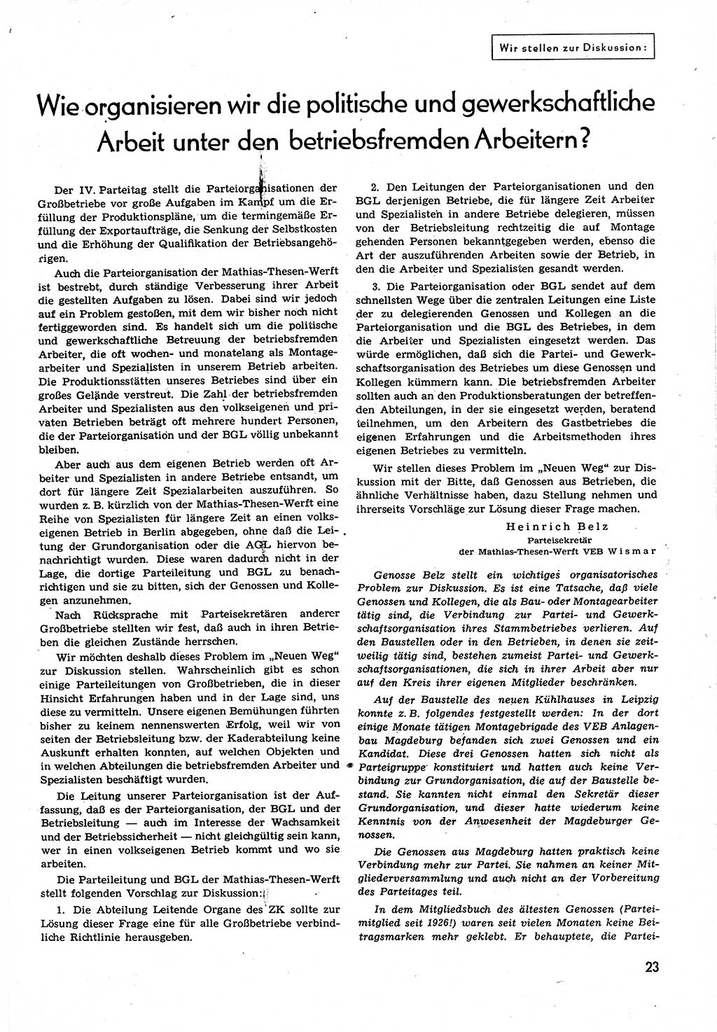 Neuer Weg (NW), Organ des Zentralkomitees (ZK) der SED (Sozialistische Einheitspartei Deutschlands) für alle Parteiarbeiter, 9. Jahrgang [Deutsche Demokratische Republik (DDR)] 1954, Heft 11/23 (NW ZK SED DDR 1954, H. 11/23)